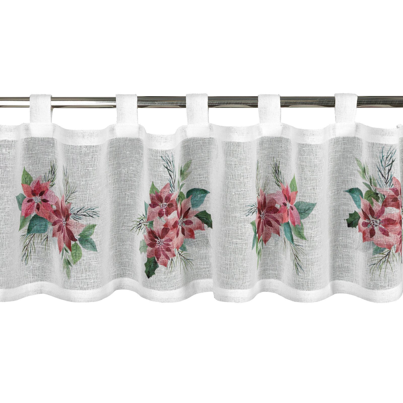 Eurofirany Scheibengardine Kurzgardine mit Weihnachtsmotiv, Schlaufen günstig online kaufen