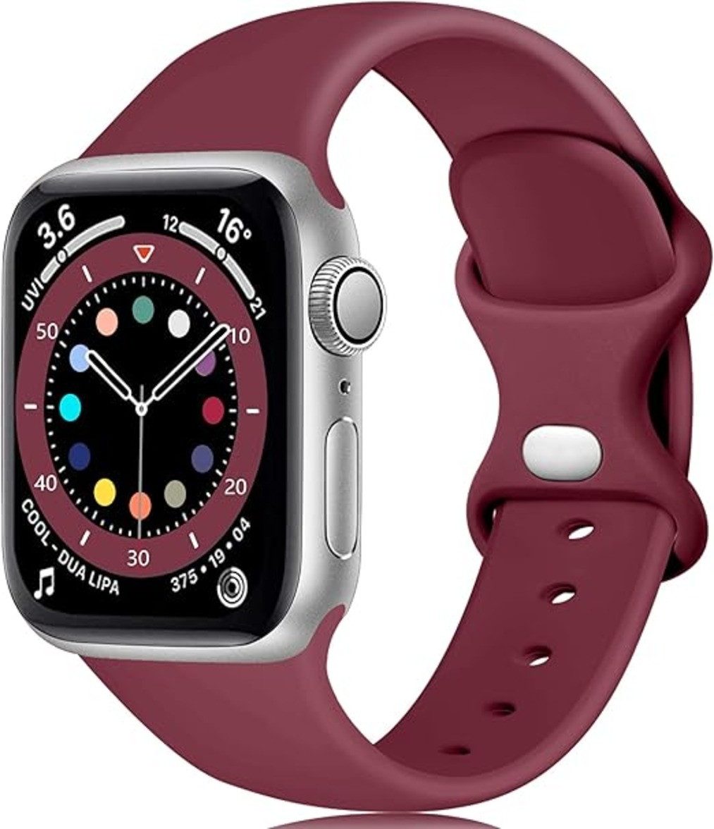 Baker Smartwatch-Armband Apple Watch Armband 44mm 45mm 49mm 46mm 42mm 40mm 41mm 38mm, Weiches Silikon Band für iWatch Ultra SE Series 10 9 8 7 6 5 4 3 2