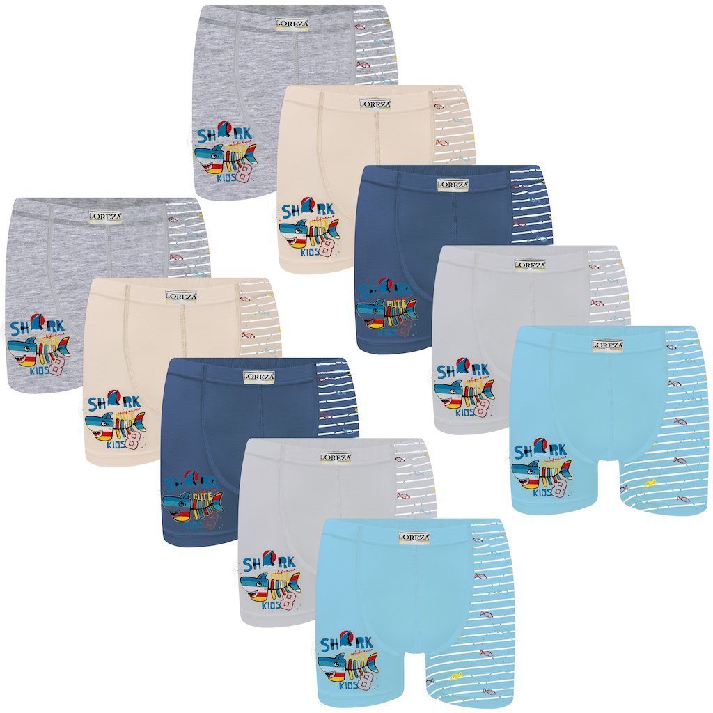 Boxershorts 10er Set Jungen Boxershorts - Shark - Bunt