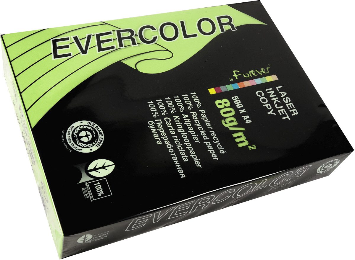 CLAIREFONTAINE Kopierpapier Multifunktionspapier evercolor RC A4 210x297mm 80g/qm lindgrün VE=500