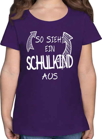 Shirtracer T-Shirt So sieht ein Schulkind aus Einschulung Mädchen