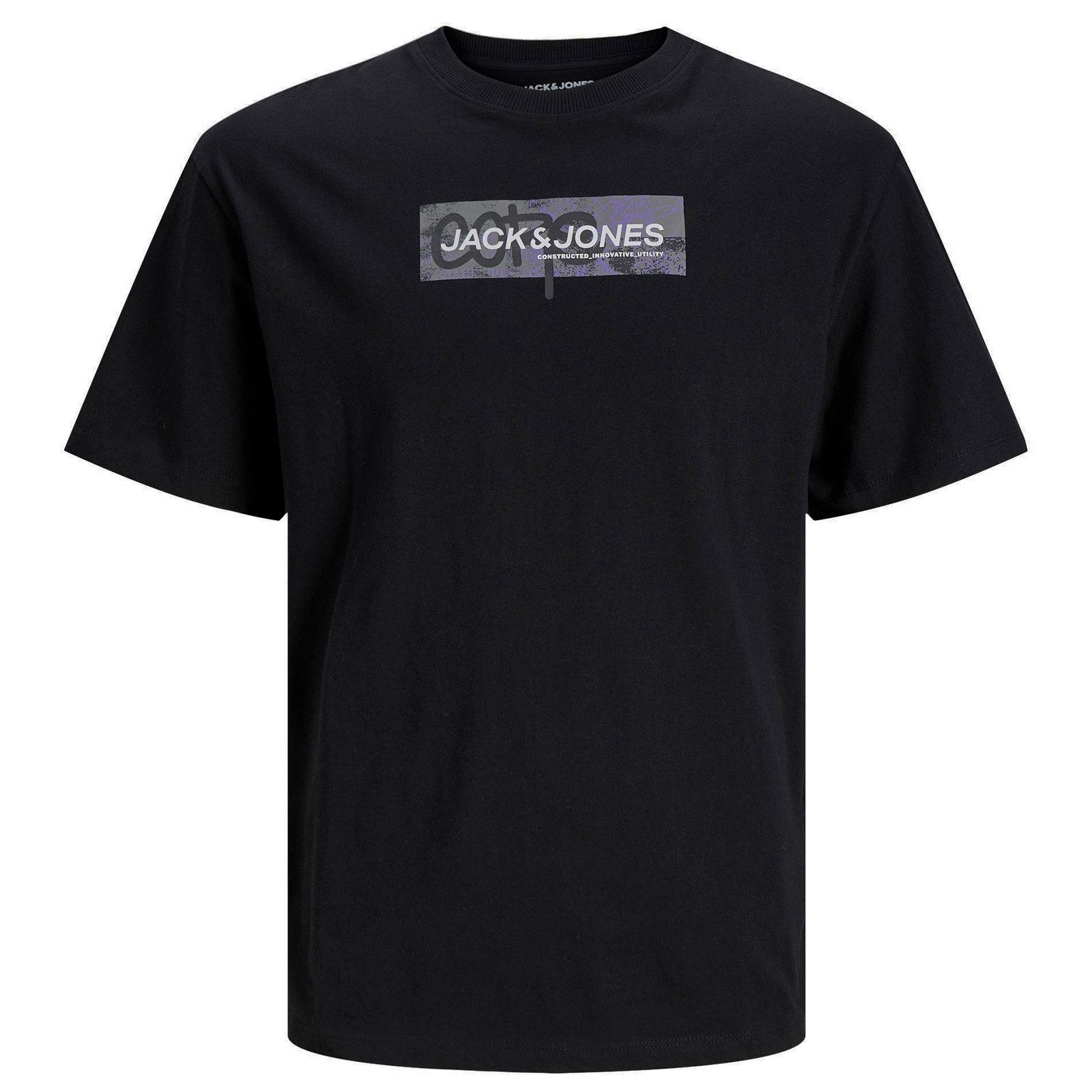 Jack & Jones Rundhalsshirt Jack&Jones T-Shirt XXL schwarz Labelprint JCOAOP günstig online kaufen