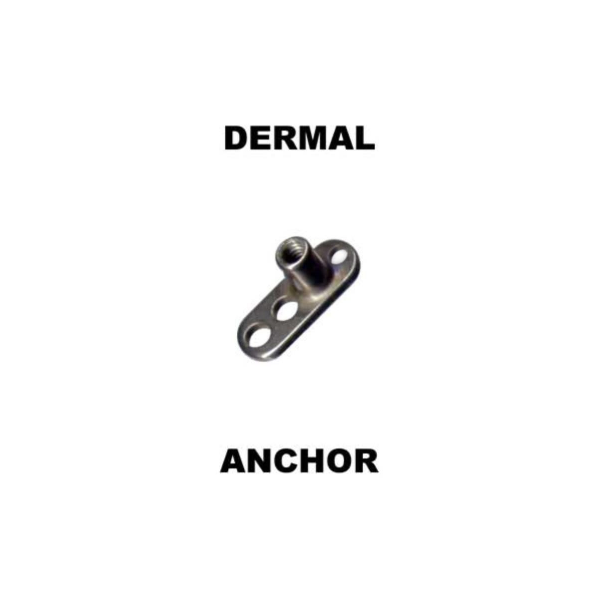 Order & Smile Schmuck Piercing-Implantat Dermal Anchor Platte aus Titan mit drei Löchern