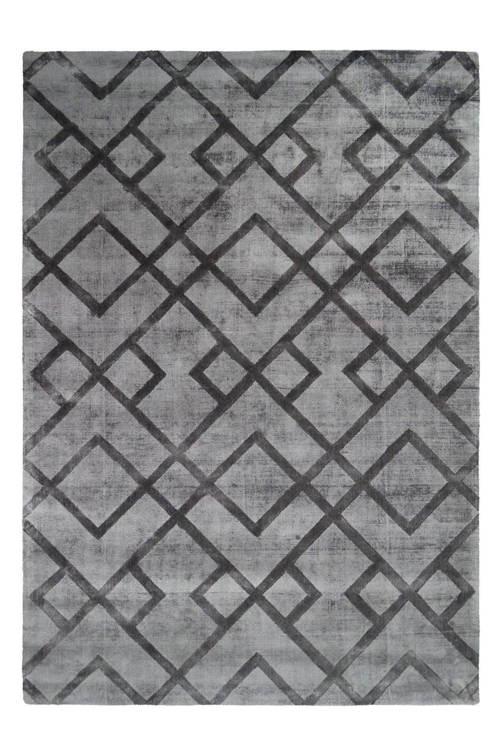 Teppich Boss Teppich Kurzflor Teppich Lucia 310 in Grau Anthrazit, rechteckig, Höhe: 9 mm, In Handarbeit gefertigt, für Fußbodenheizung geeignet und pflegeleicht