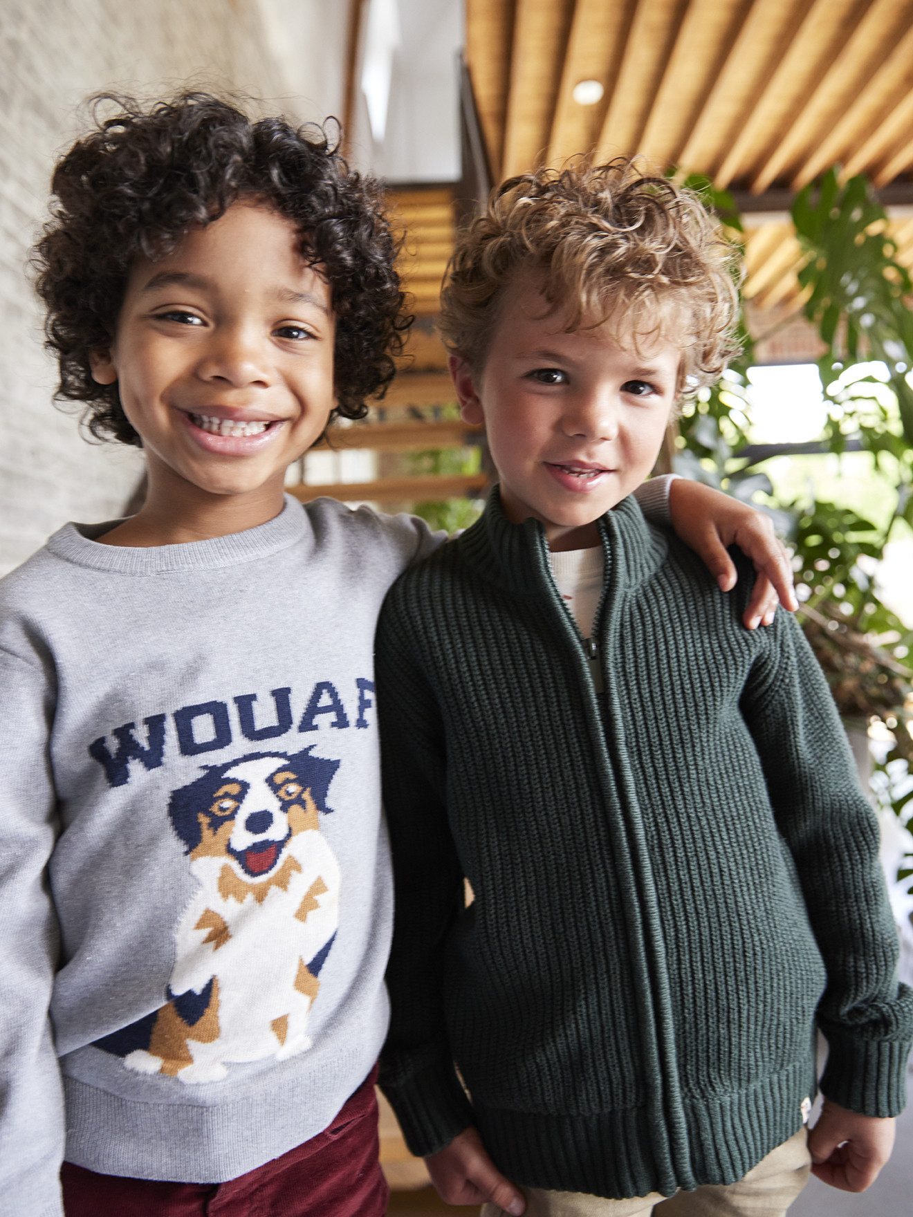 vertbaudet Pullunder Jungen Rundhals-Pullover mit Hund