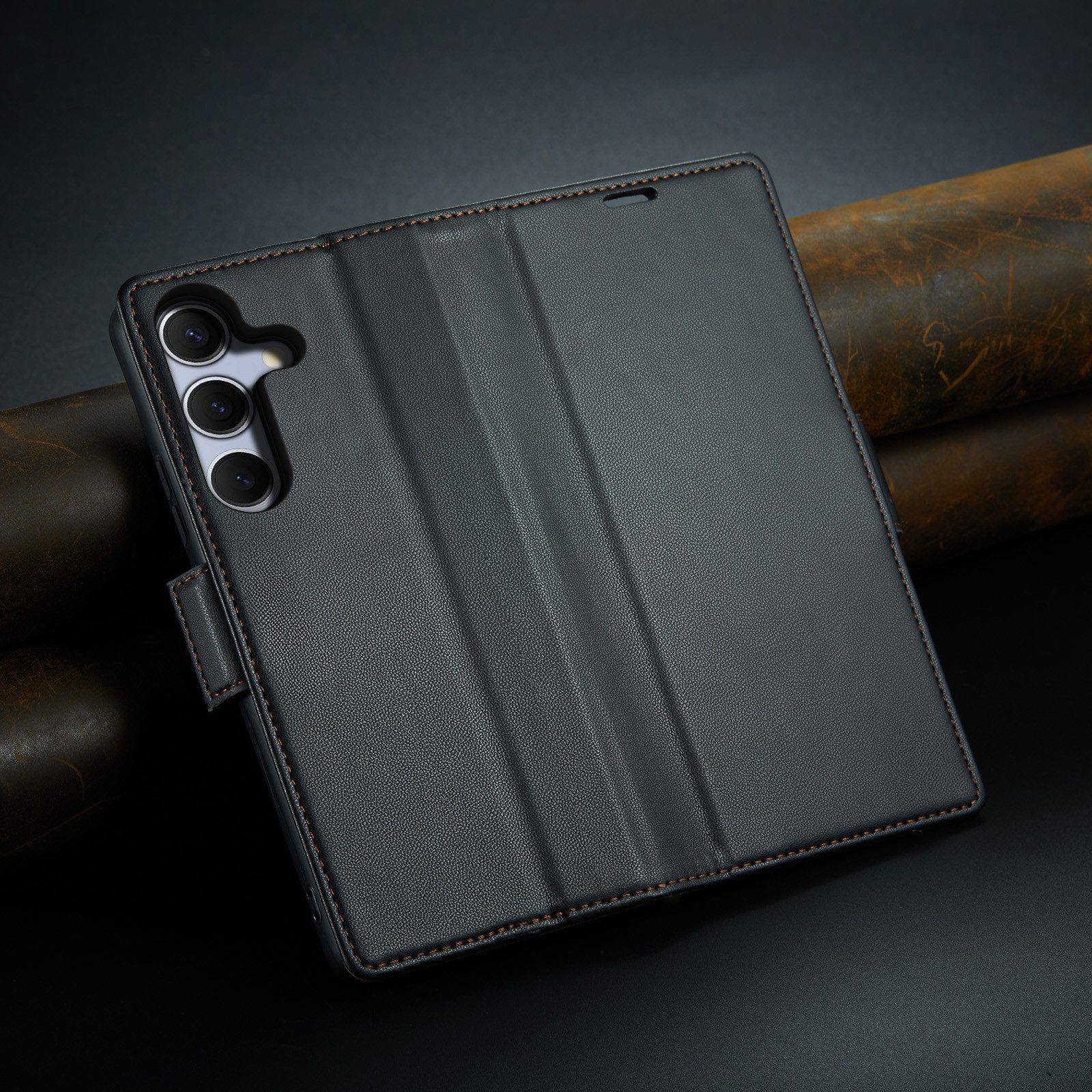 CLM-Tech Handytasche + Panzerglas für Samsung Galaxy A17 / A18 4G / 5G (Spar-Set, 2-tlg., Flip Case inklusive Standfunktion und Kartenfächer), Magnetverschluss, – Bild 4 von 5