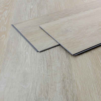 ML-DESIGN Vinylboden PVC Click Vinyl-Dielen Einfache Verlegung wasserfest, Bodenbelag 122x18x0,42cm 7,7m²/35 Dielen Hellgrau rutschfest
