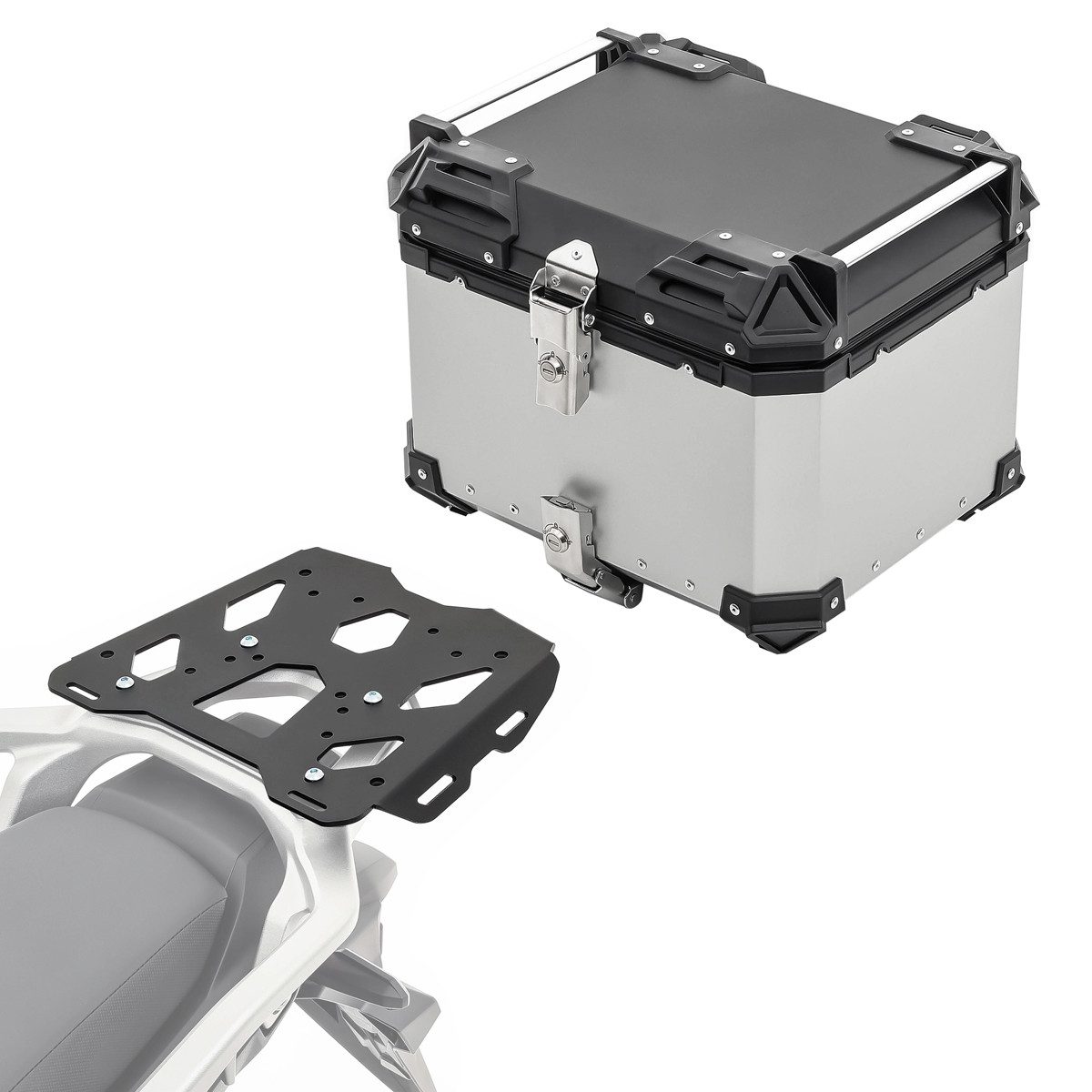 Bagtecs Topcase Set Alu Topcase + Gepäckbrücke für Honda Transalp XL 750 23-26 XB45 si