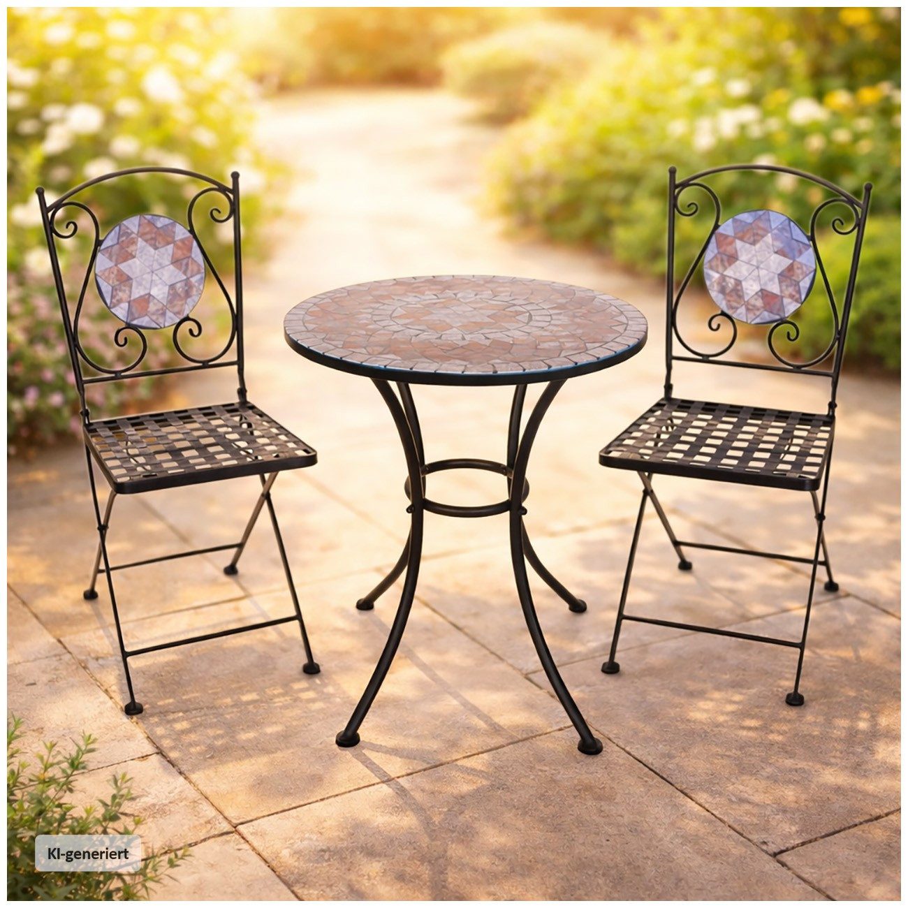 HTI-Living Garten-Essgruppe Tisch und 2 Stühle Marocco Braun, (Set, 3-tlg., 1 Tisch 2 Stühle), Sitzgruppe Essgruppe Balkonset