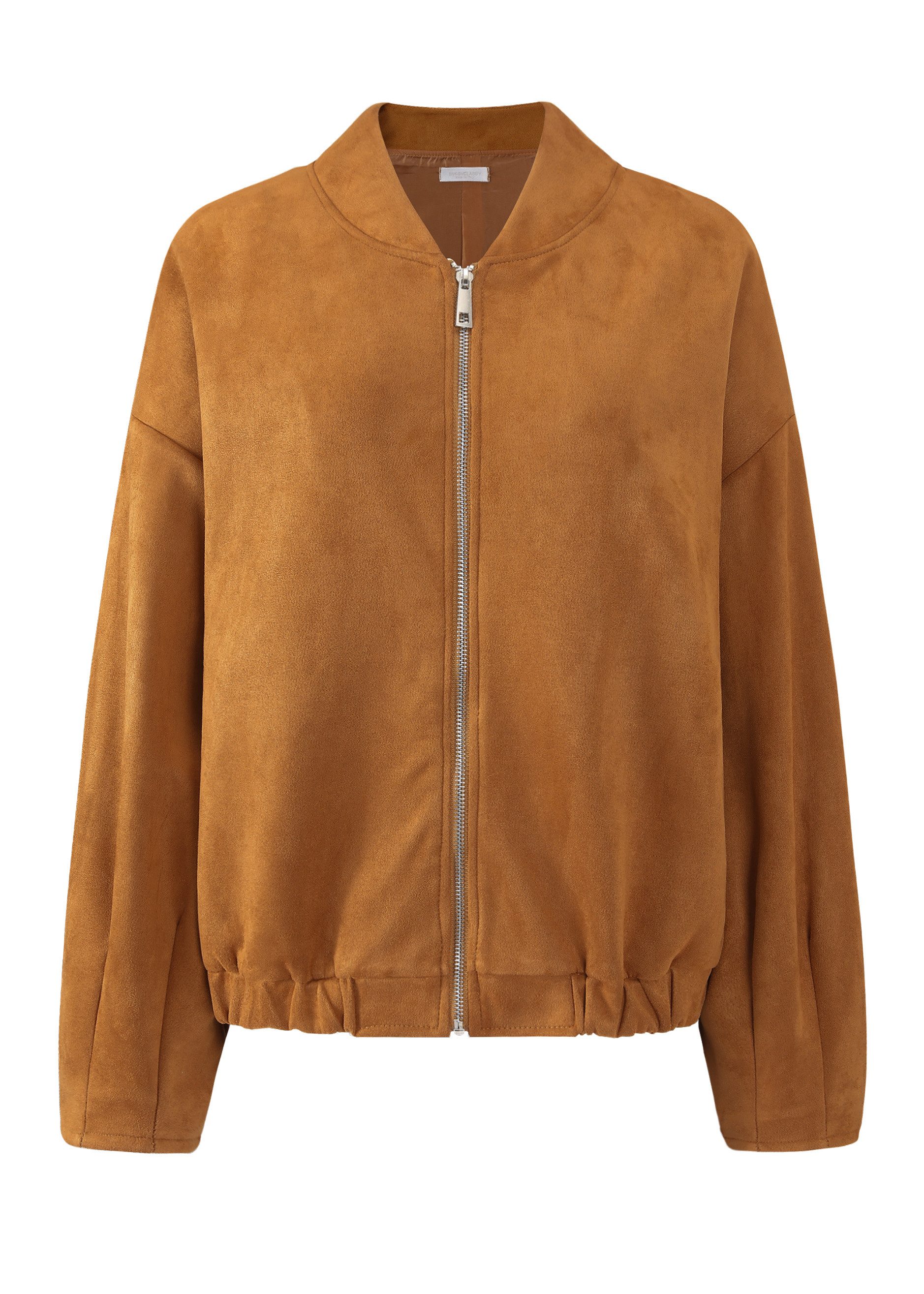 SASSYCLASSY Blusenjacke Oversize Bomberjacke Damen Elegant in fein Textil B günstig online kaufen