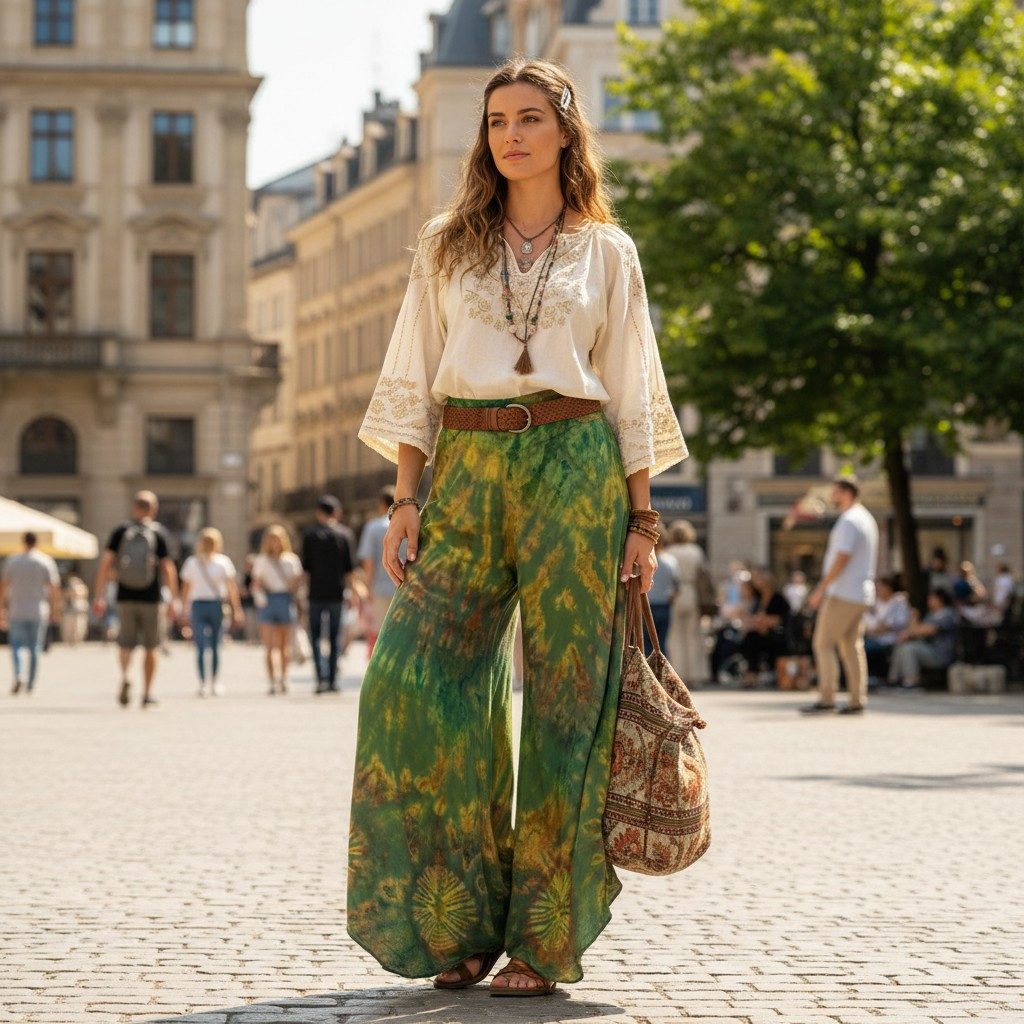 Guru-Shop Relaxhose Batik Palazzohose, Hosenrock, Batikhose,.. alternative Bekleidung