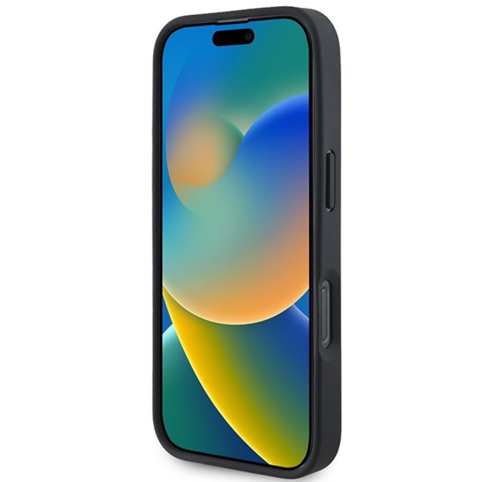 Mercedes Benz Handyhülle iPhone 16 Pro Echtleder schwarz Stern Metall – Bild 5 von 5