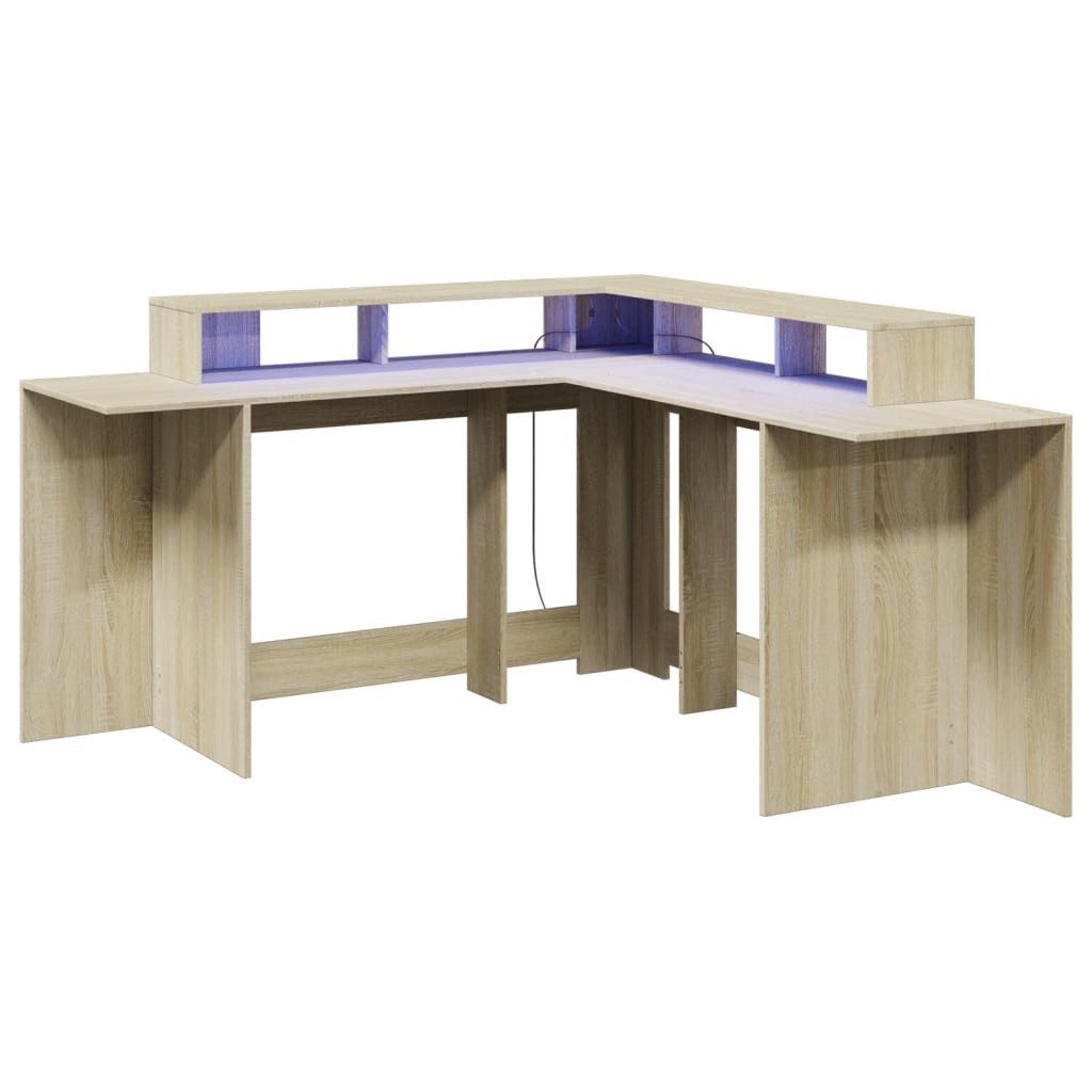 vidaXL Schreibtisch LED-Schreibtisch Sonoma-Eiche 152x152x91 cm günstig online kaufen