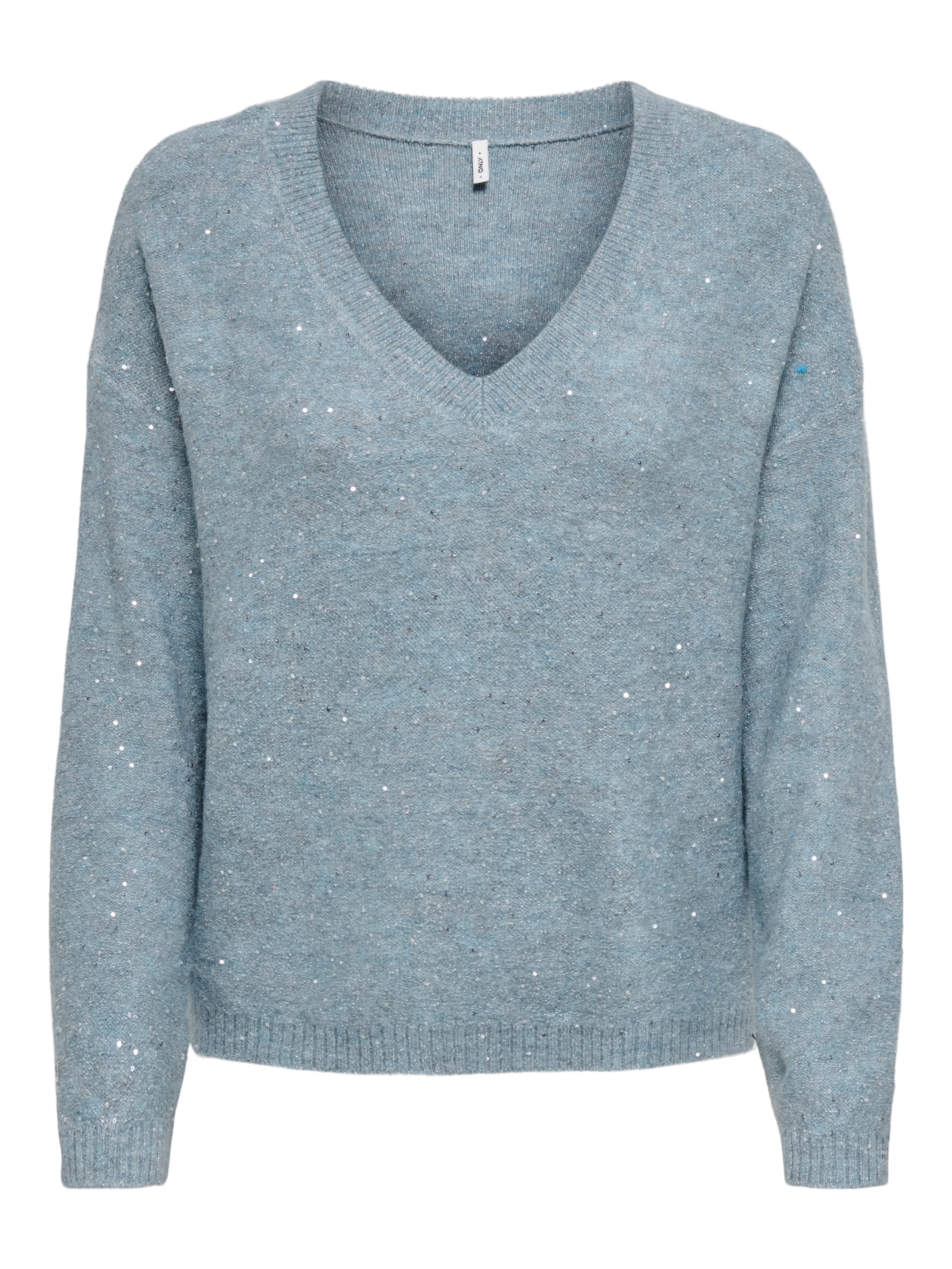 Strickpullover ONLARIZONA LS SEQUINS V-NECK PUL KNT