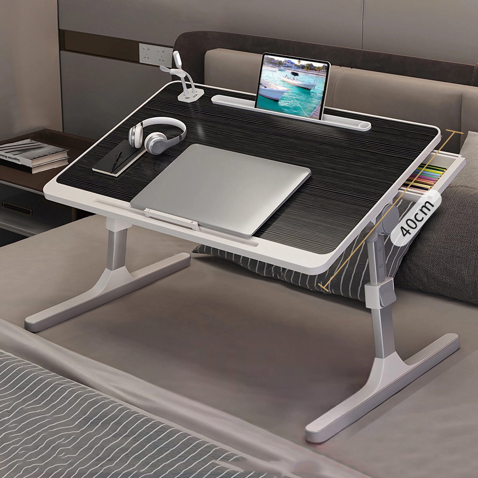 Rutaqian Laptoptisch Tisch, Laptoptisch fürs Bett, einstellbare Höhe, Neigu günstig online kaufen