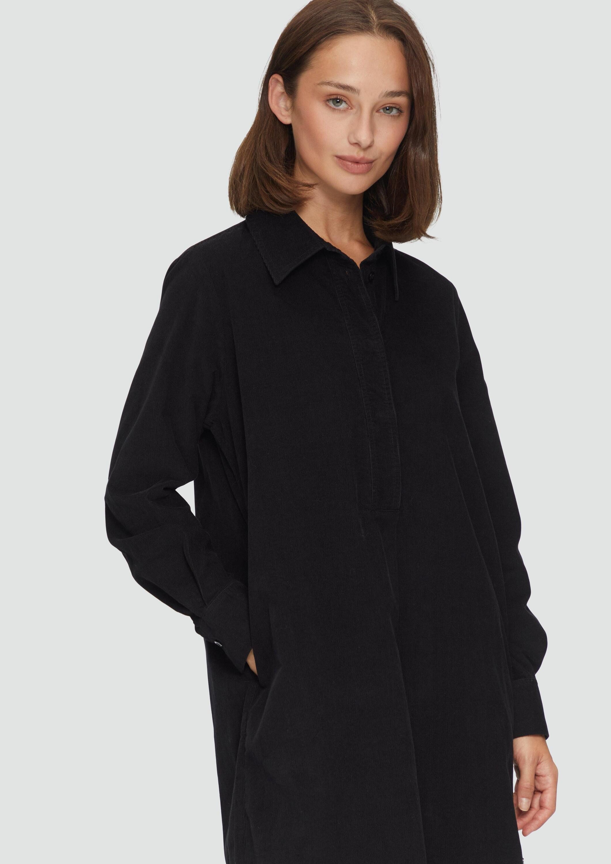 s.Oliver Minikleid Kleid Hemdblusenkleid aus Feincord mit seitlichen Eingrifftaschen