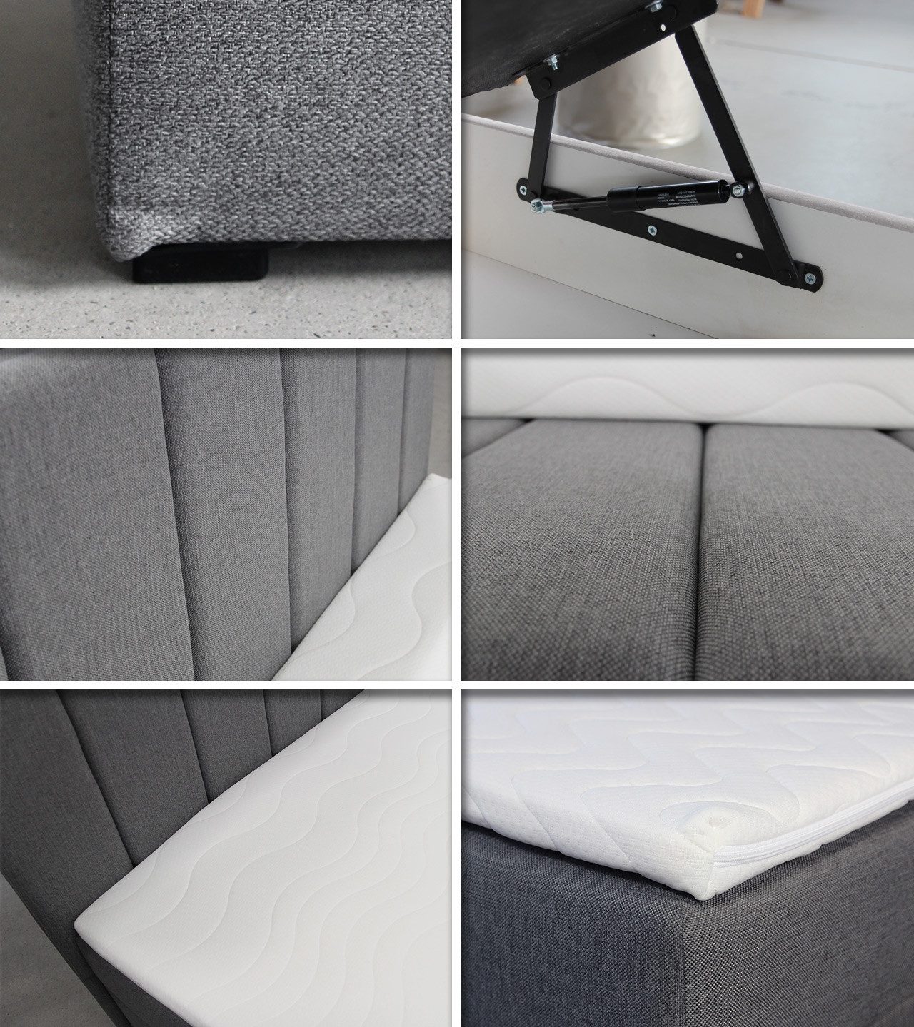 Sofnet Boxbett Star Mini (mit Bettkasten, Bonell-Matratze und Topper), Einzelbett, Polsterbett mit Kopfteil, Boxspringbett, Kinderbett