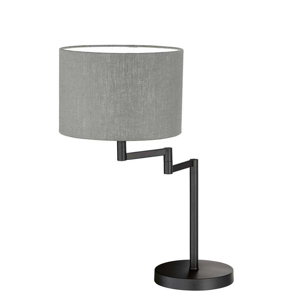 FISCHER & HONSEL LED Tischleuchte, Leuchtmittel nicht inklusive, Tischlampe Schreibtischleuchte Nachttischlampe schwarz grau