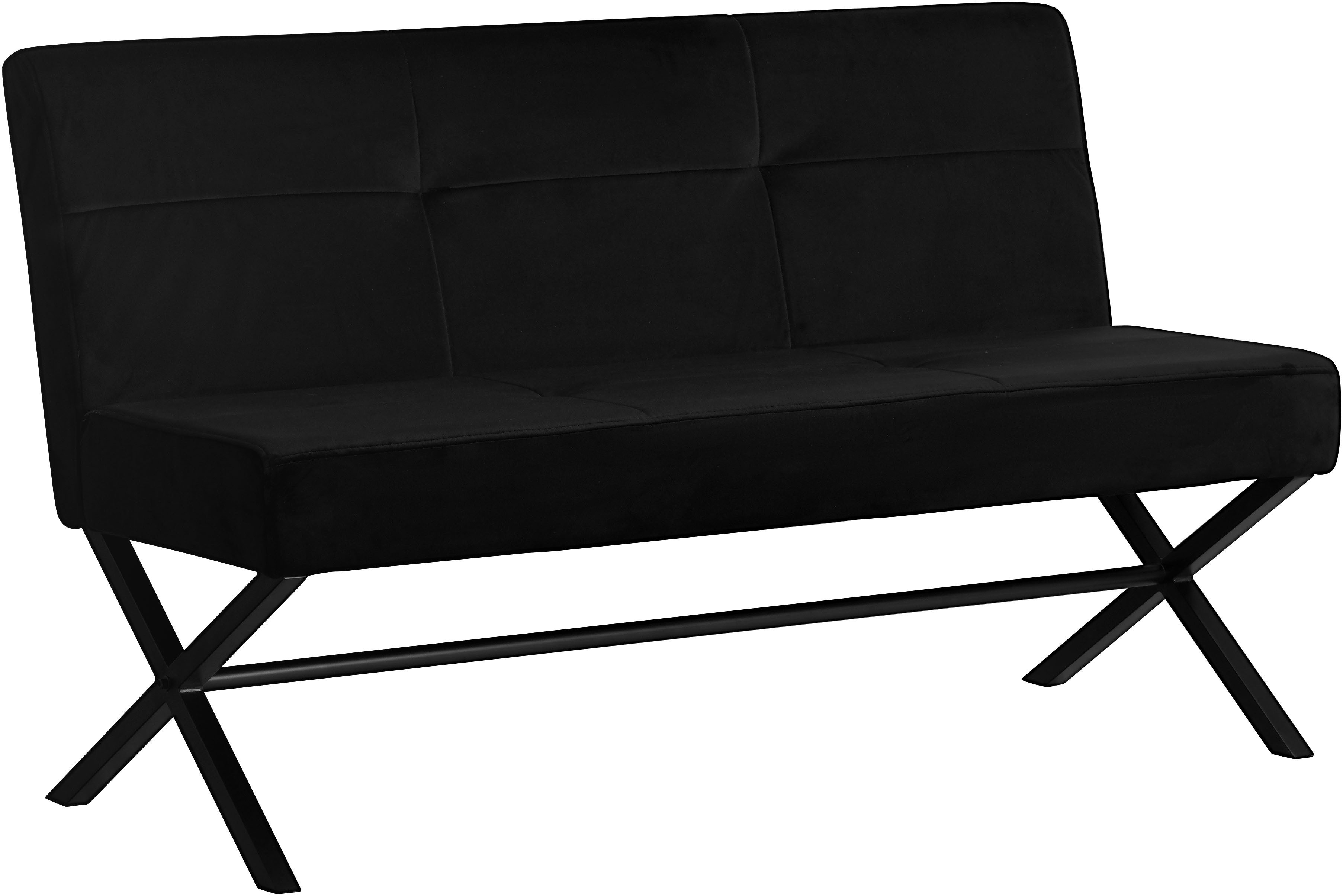 Home affaire Polsterbank Narzisse, TOPSELLER!, OTTOs Choice (Esszimmerbank, Bank, Sitzbank), X-Gestell aus schwarzen Metall, pflegeleichter Samtvelours, 140 cm