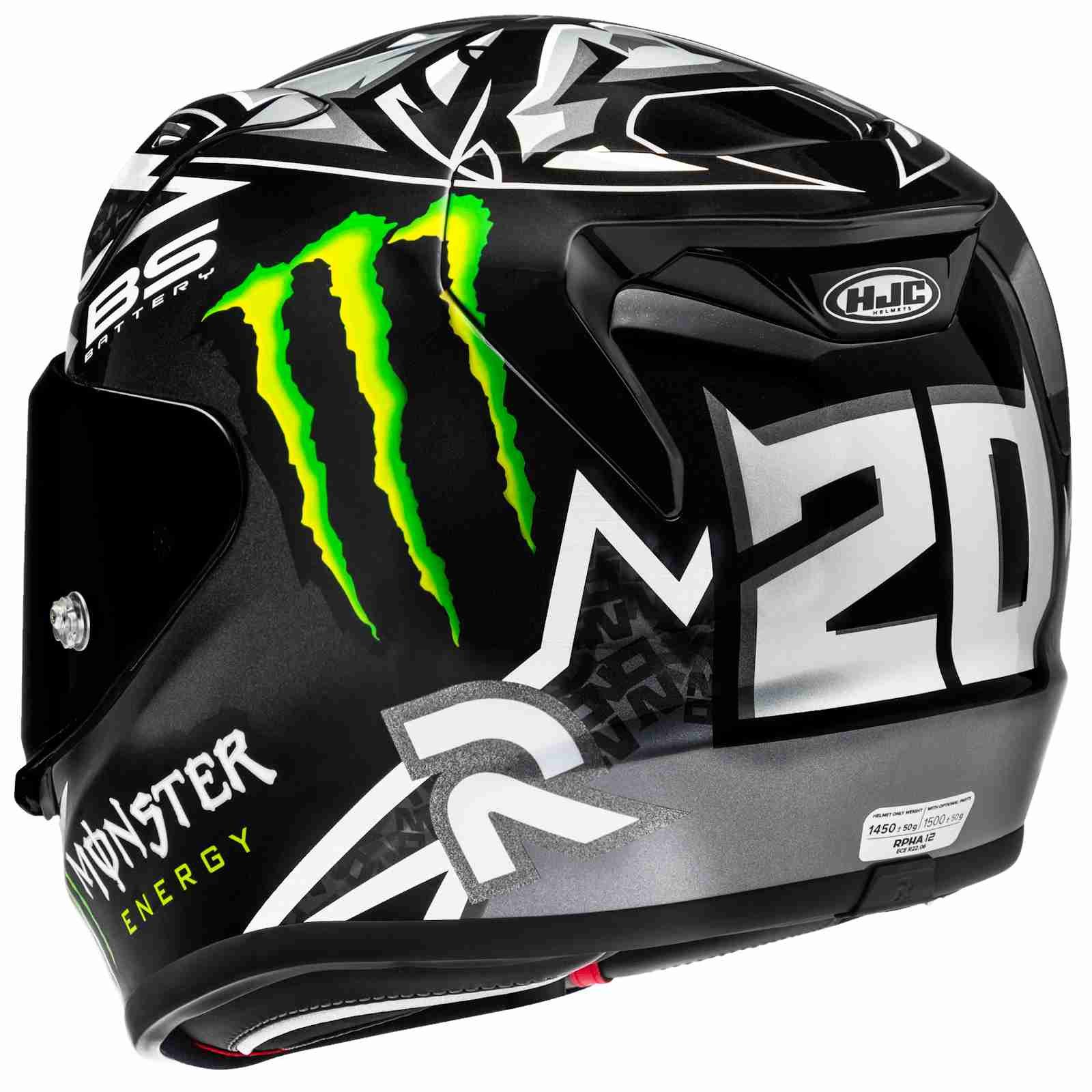HJC Motorradhelm HJC RPHA 12 Quartararo Replica Black MC5 Integralhelm M (1er Set), integralhelm motorrad