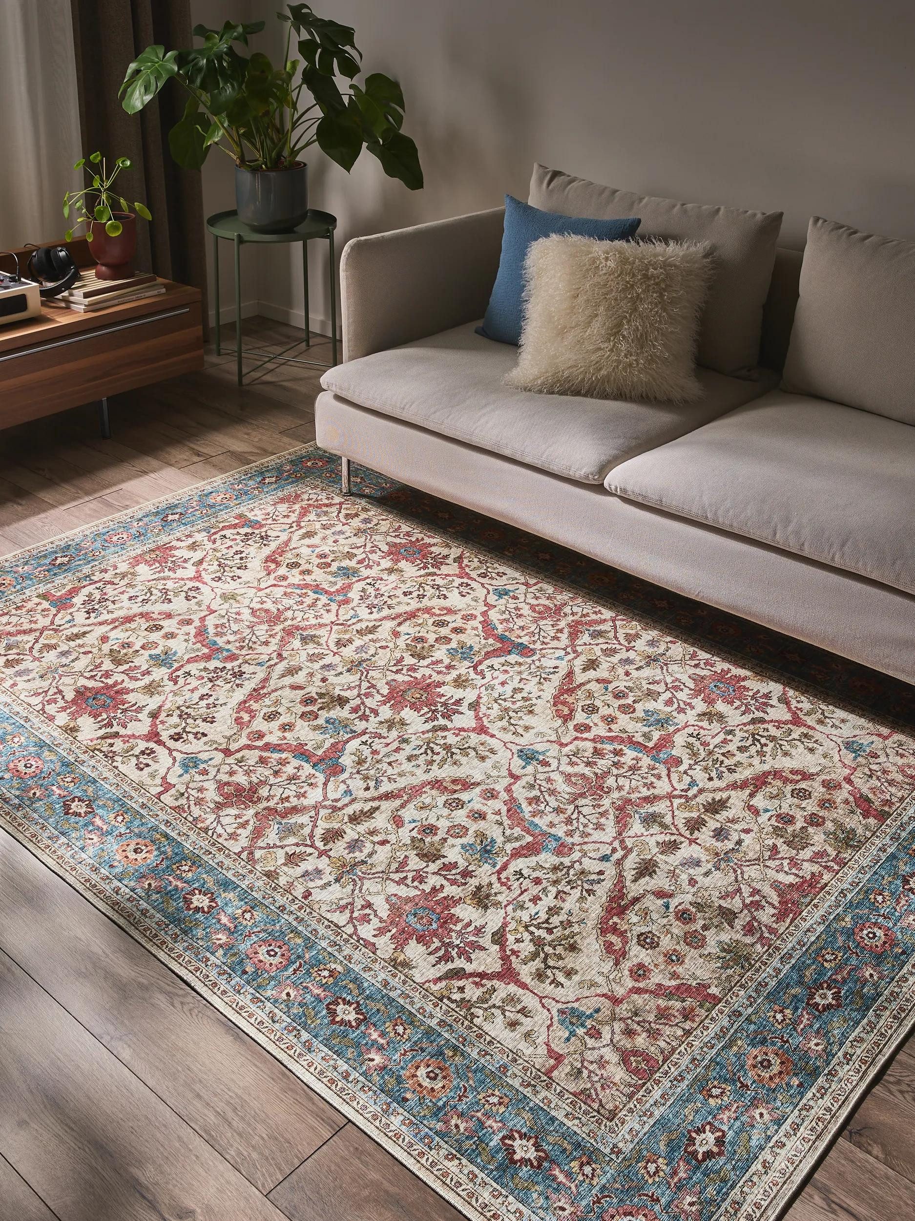 benuta Teppich Laury, rechteckig, Höhe: 5 mm, Teppich Wohnzimmer, Schlafzimmer, Esszimmer, Flur, Kunstfaser, Cozy