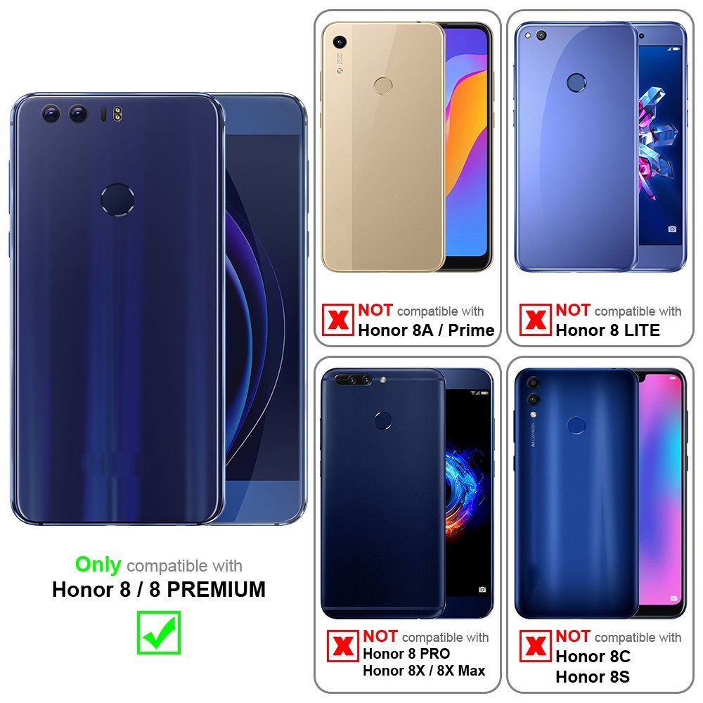Cadorabo Handyhülle für Honor 8 / 8 PREMIUM Hülle Honor 8 / 8 PREMIUM, Hülle Schutzhülle Blumen Flower mit Standfunktion Kartenfach Magnet