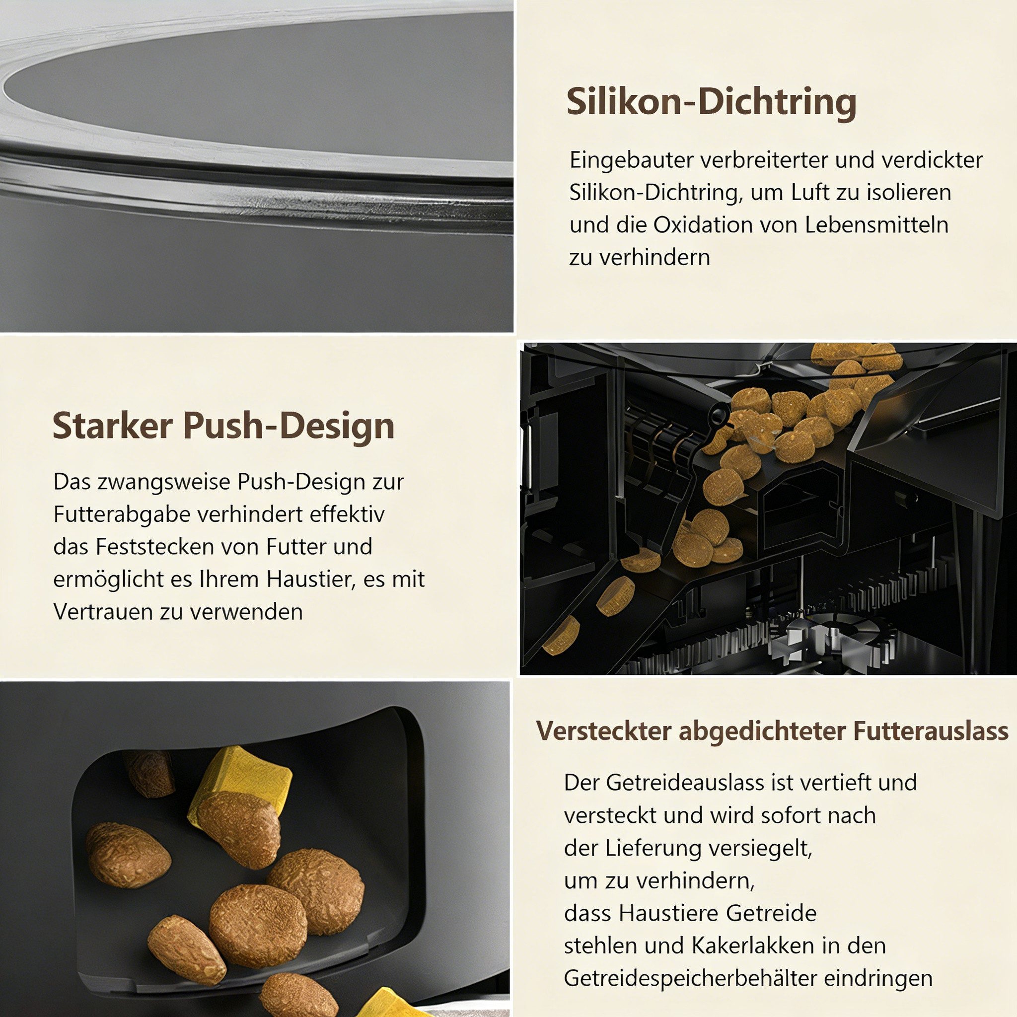 BlingBin Futterautomat 4L Intelligenter Katzenfutter Automat, 2.4G WiFi Futterspender Katze, App Steuerung Mit Katzen Futterautomaten, 1-10 Mahlzeiten pro Tag