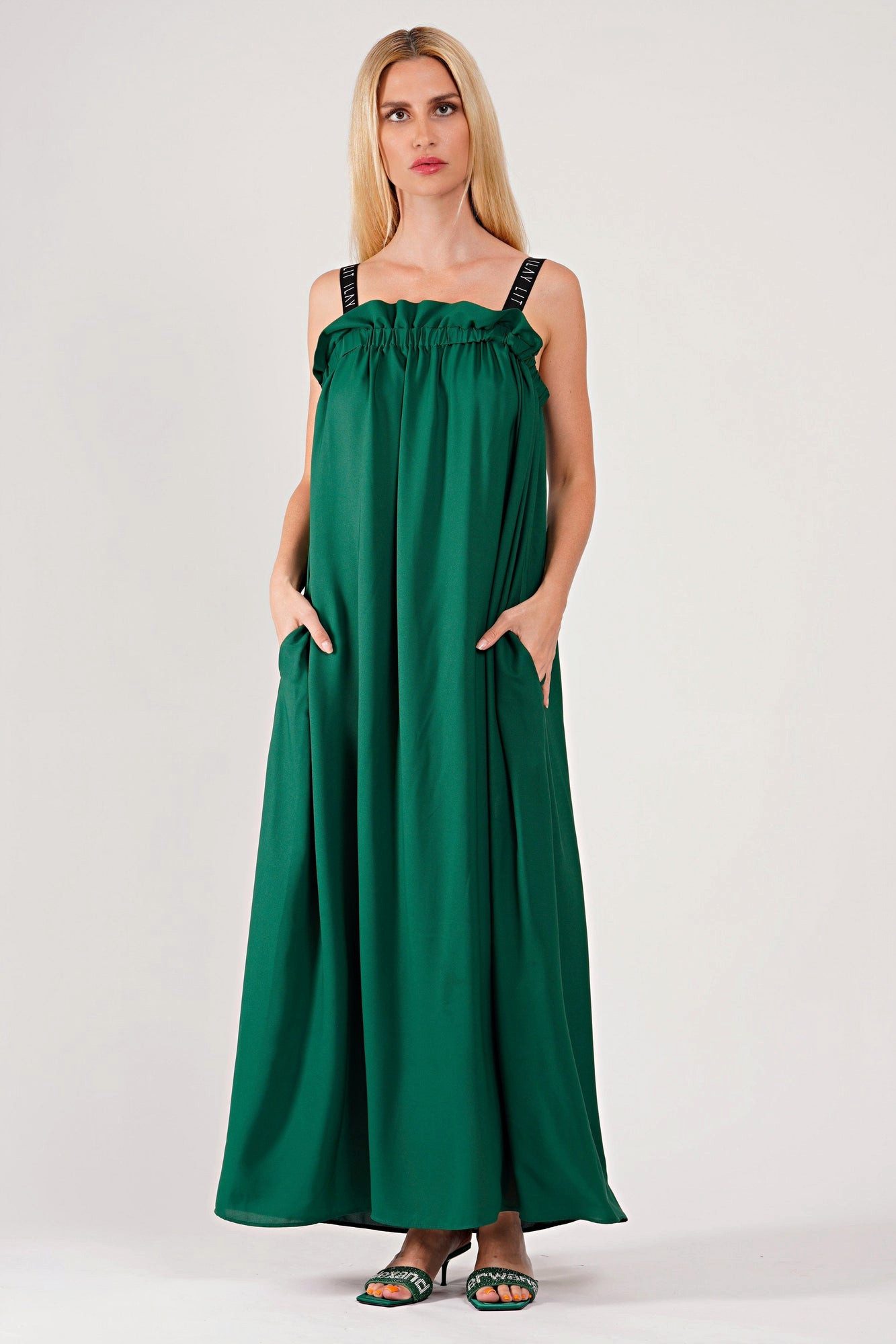 ILAY Lit Hoodie Crystal Dress Green