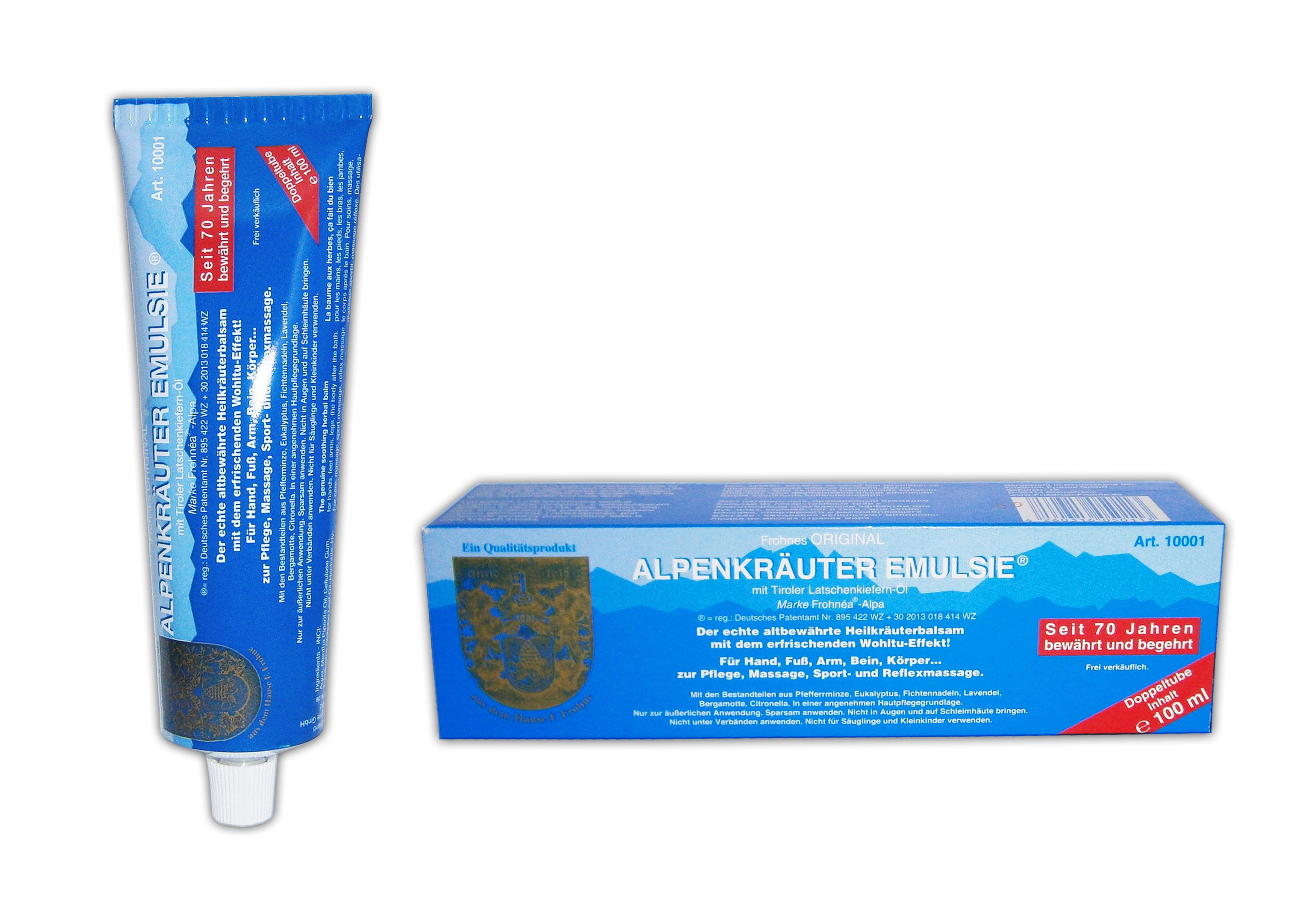 Stolz GmbH Körperbalsam Alpenkräuter Emulsie 100ml Original Tiroler Latschenkiefern-Öl 13, Balsam Creme Gel Salbe