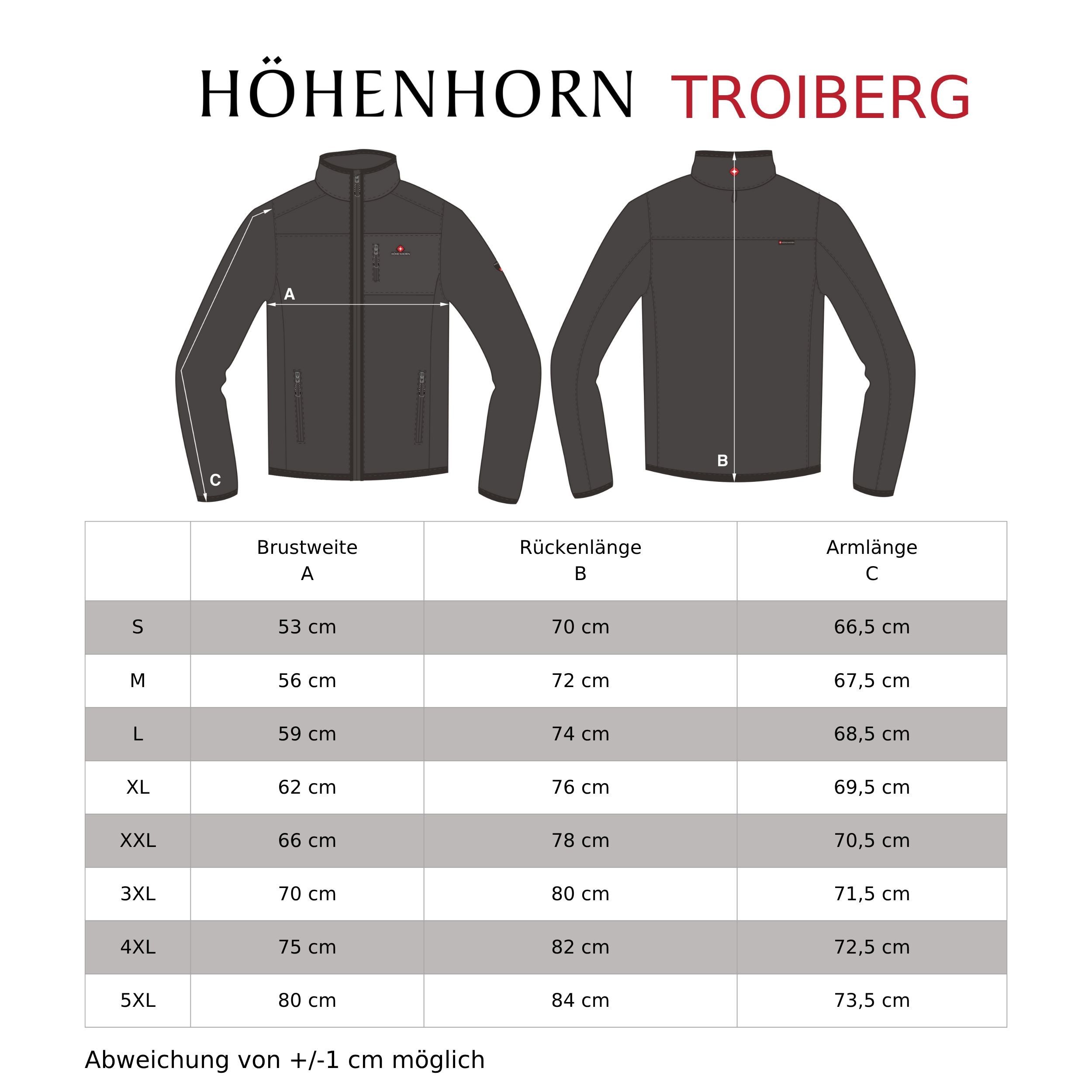 Höhenhorn Troyer Troiberg Herren Pullover für Männer 1/4 Zip Sweatshirt mit Kragen Hochwertige Baumwolle, weiche Innenseite, angenehm warm