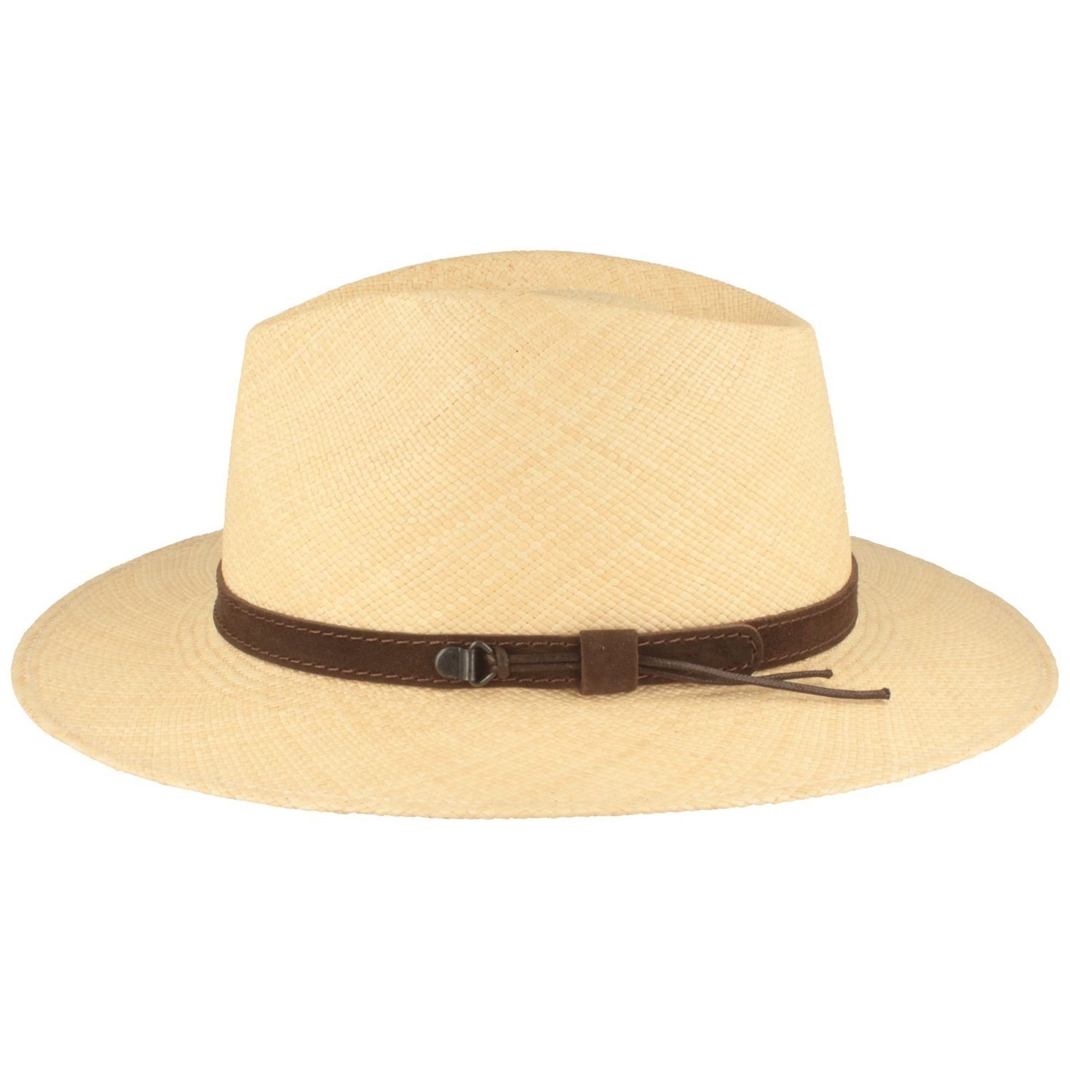 Damen Hüte Breiter Strohhut Panama in Herrenform mit UV-Schutz 50+