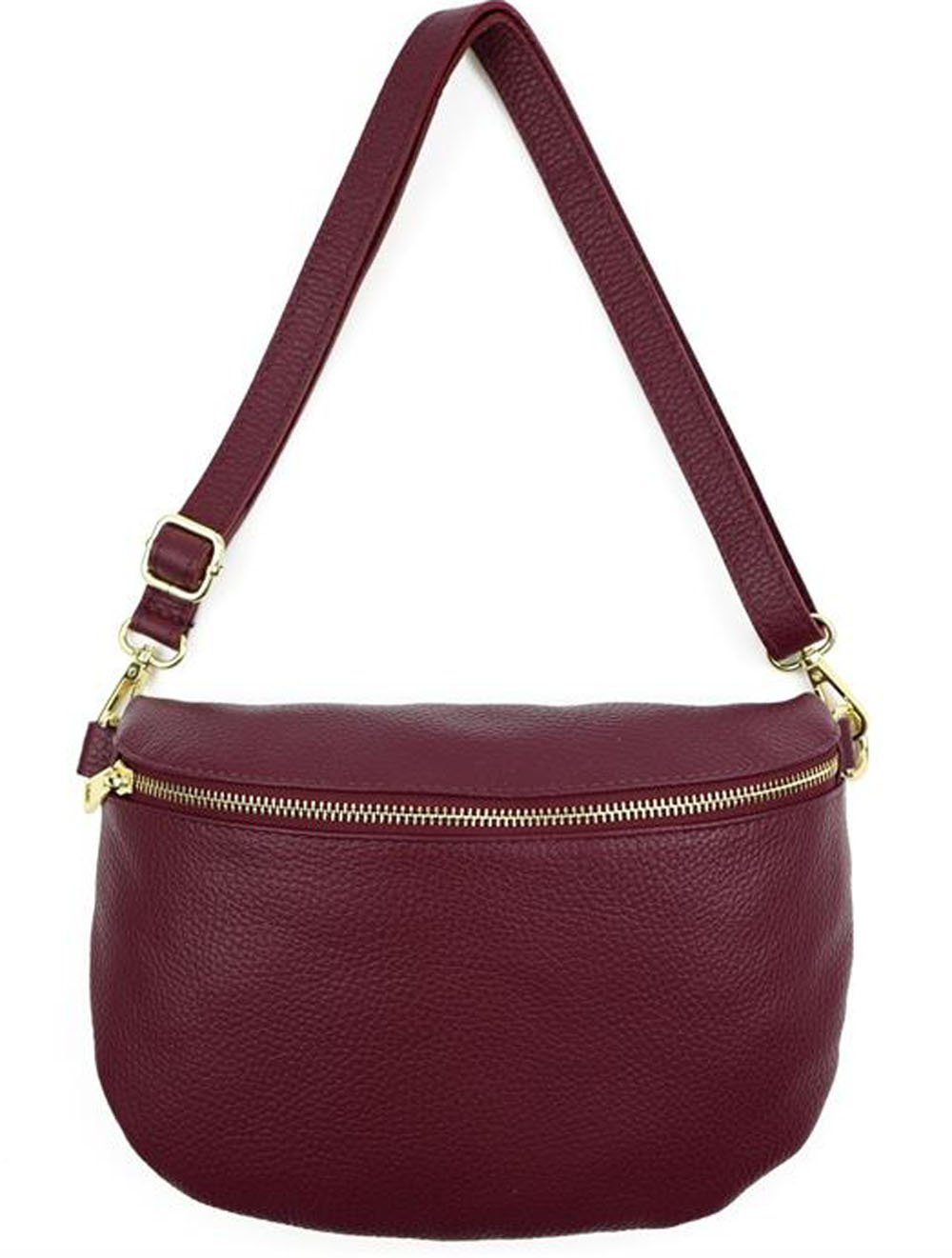 Sa-Lucca Bauchtasche Damen Bauchtasche Umhängetasche Cross Body Bag echt Leder, echt Leder, Made in Italy