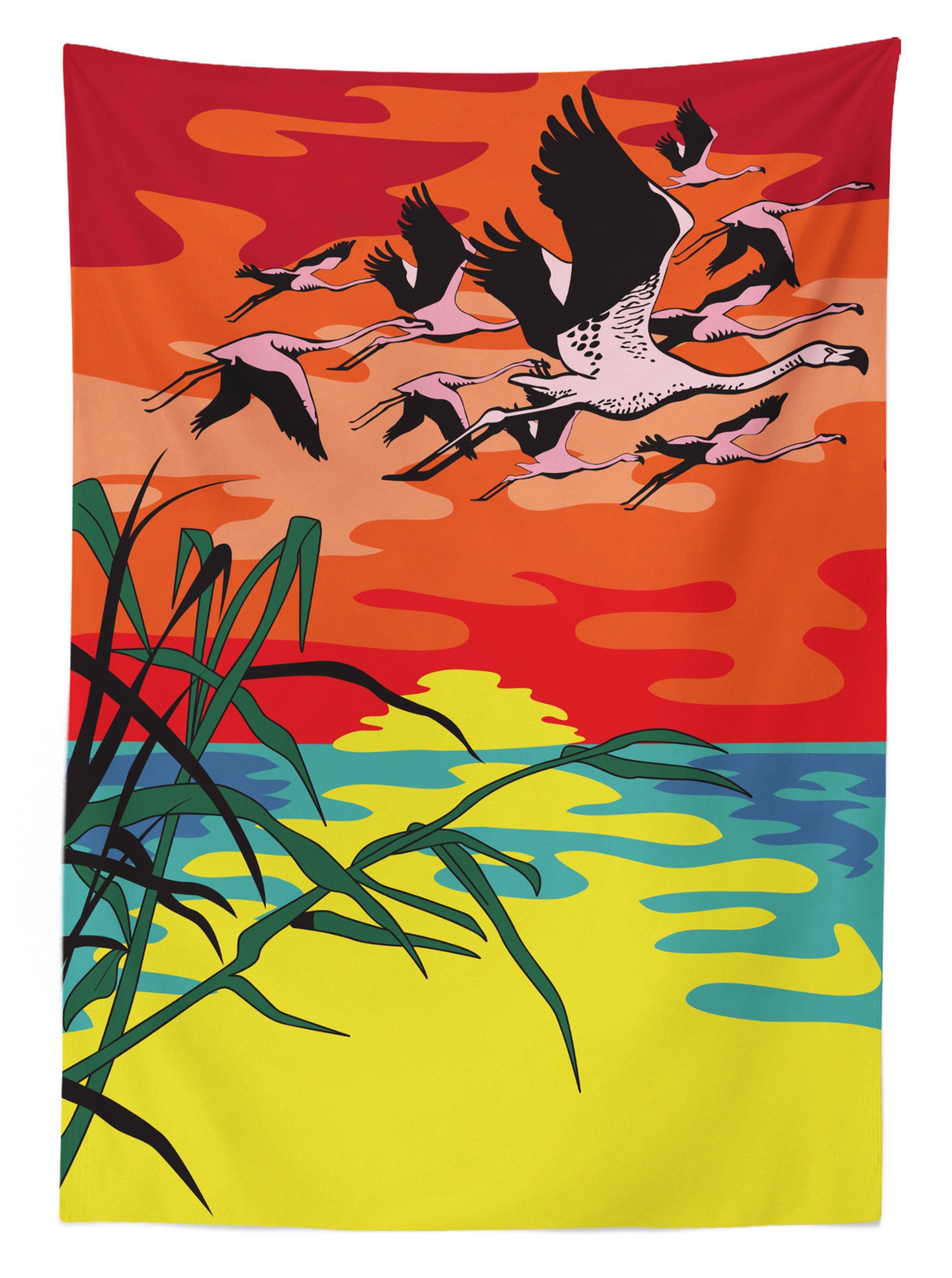 Bereich Kunst Farben, Waschbar Für Farbfest Klare Vögel Flamingo geeignet den in Tischdecke Luft Abakuhaus Außen der