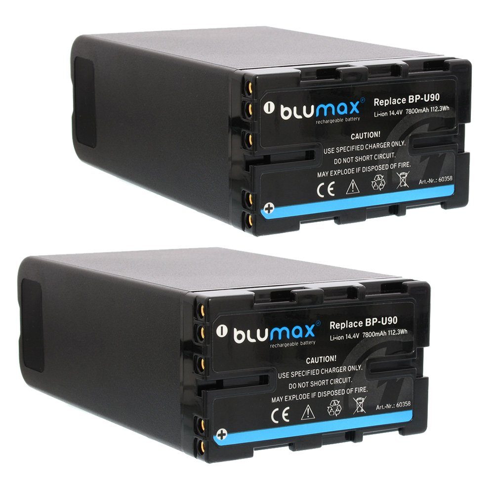Blumax Lader mit Set Sony BP-U90 (14,4V) 7800 BP- mAh für Kamera-Akku
