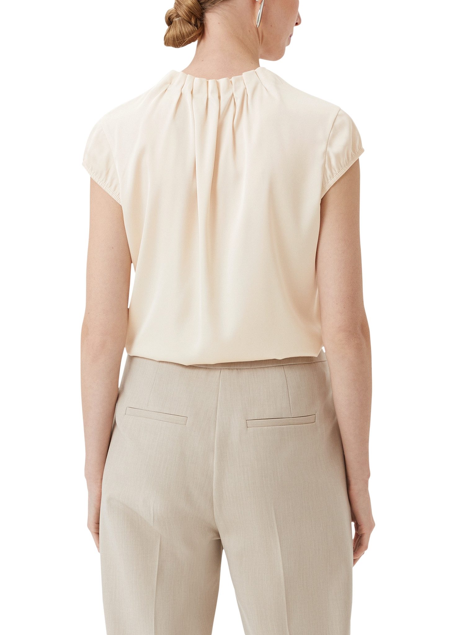 comma Satinbluse mit Raffung am Hals günstig online kaufen