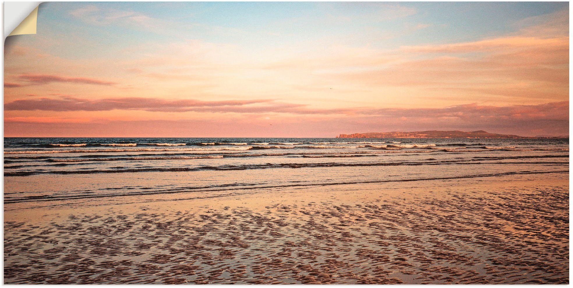 Artland Wandbild Sonnenuntergang im Watt, Strand (1 St), als Leinwandbild, Wandaufkleber oder Poster in versch. Größen
