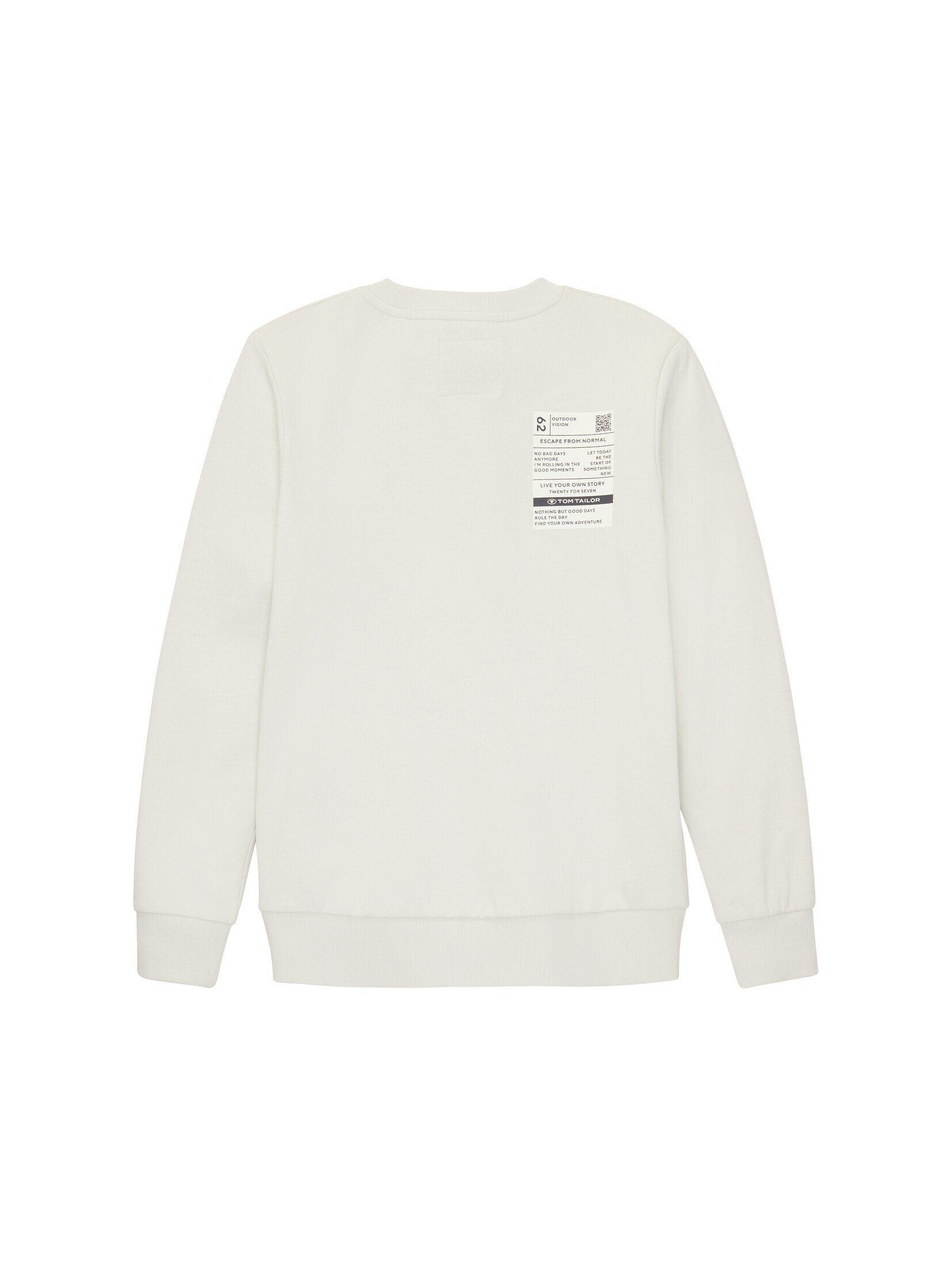 greyish Hoodie mit Sweatshirt TOM TAILOR Print white