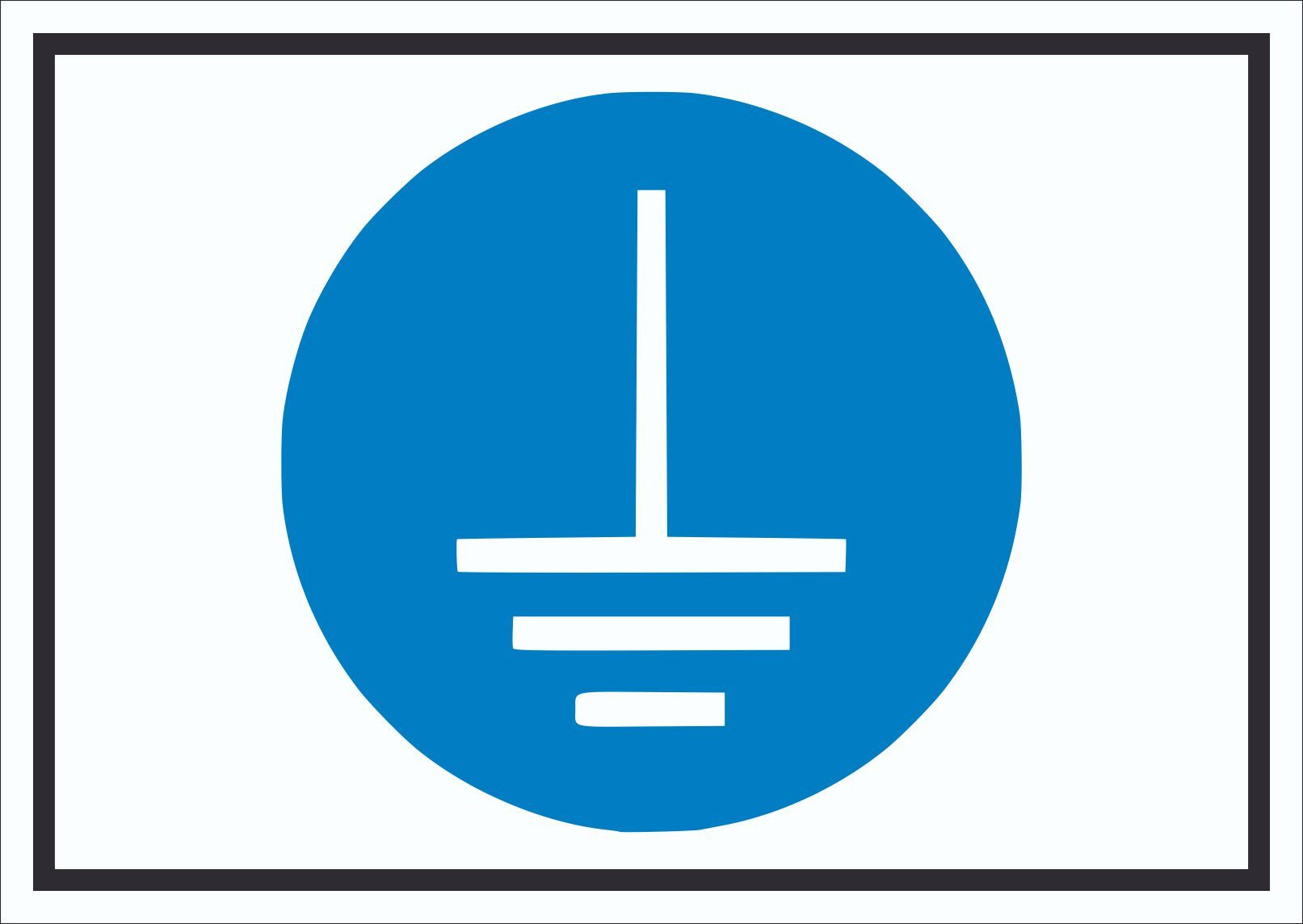 Hinweisschild Vor Benutzung erden Symbol Schild
