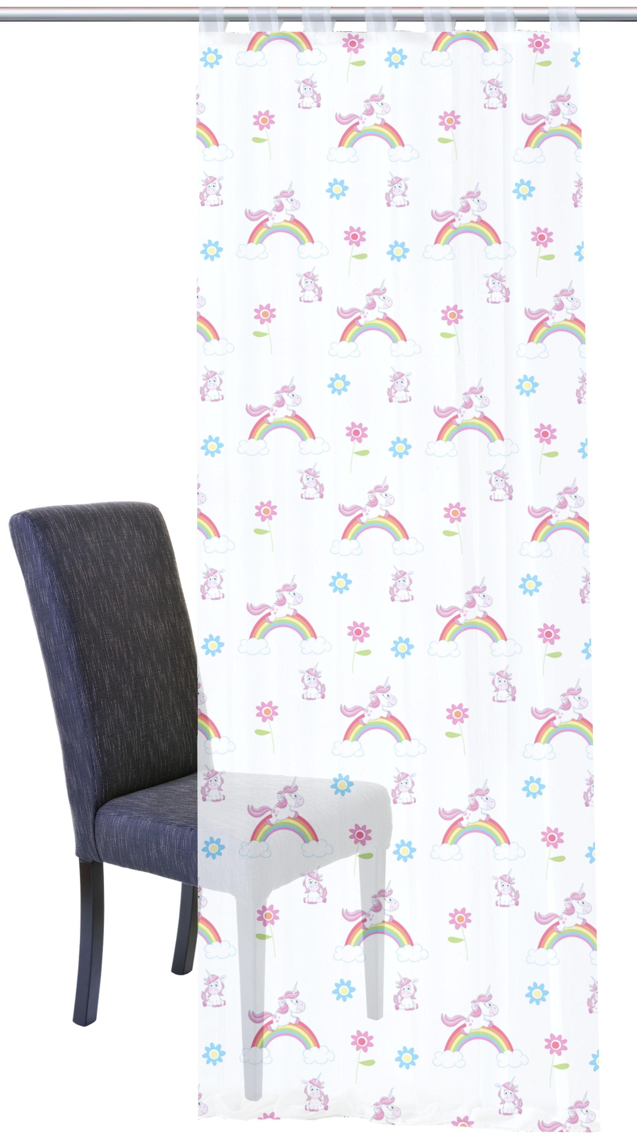 HOME WOHNIDEEN Vorhang EINHORN (1 St), Schlaufen, transparent, Voile, HxB: günstig online kaufen