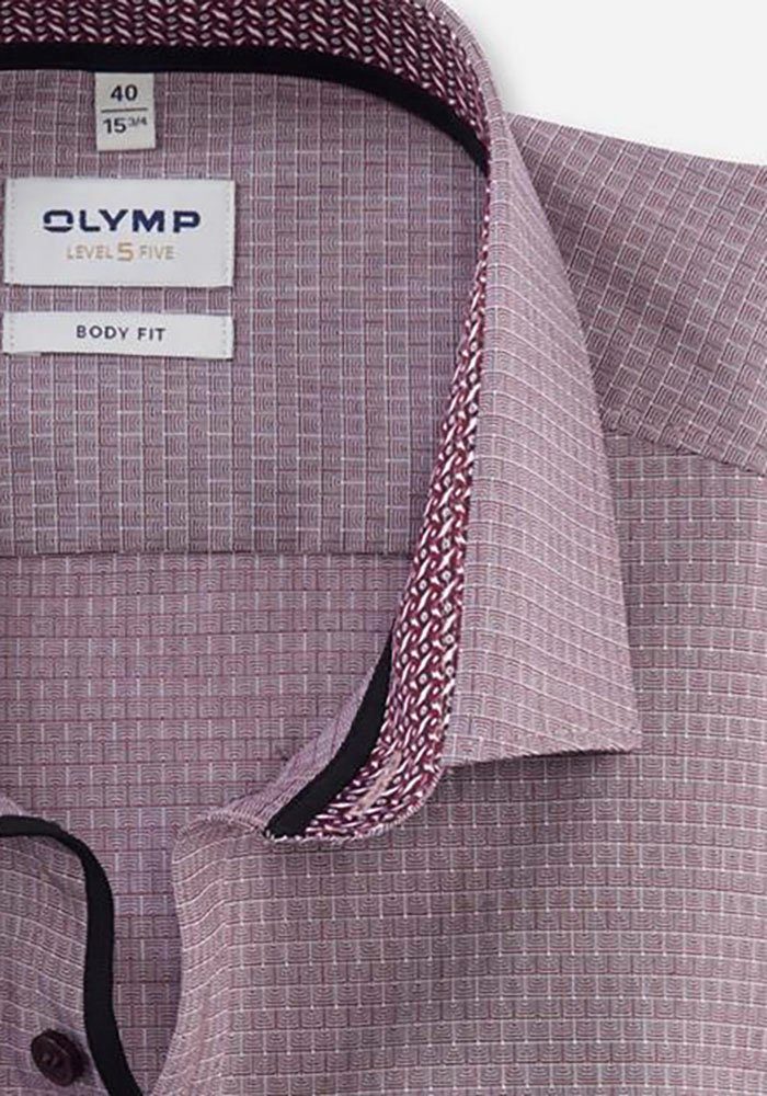OLYMP Businesshemd Level 5 dunkelrot