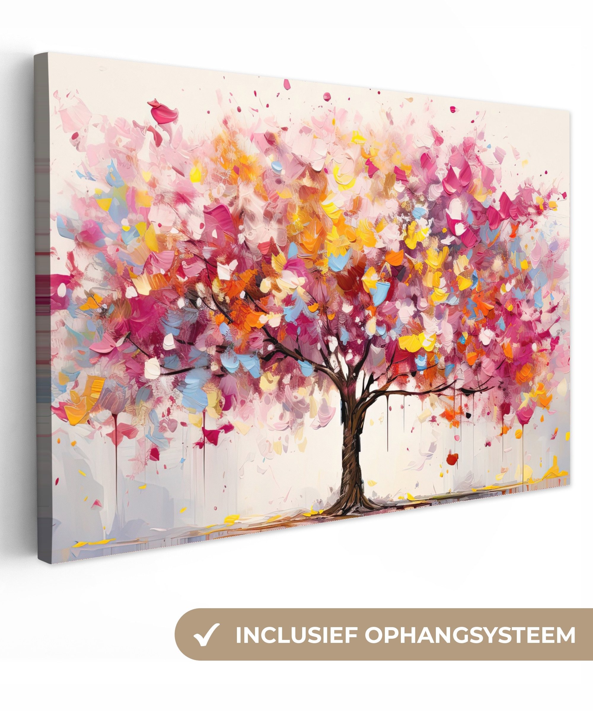 OneMillionCanvasses® Leinwandbild Aquarell - Baum - Kunst - Abstrakt, Fotodruck (1 St), Leinwand Bilder Klein, Wand Dekoration Aesthetic 30x20 cm