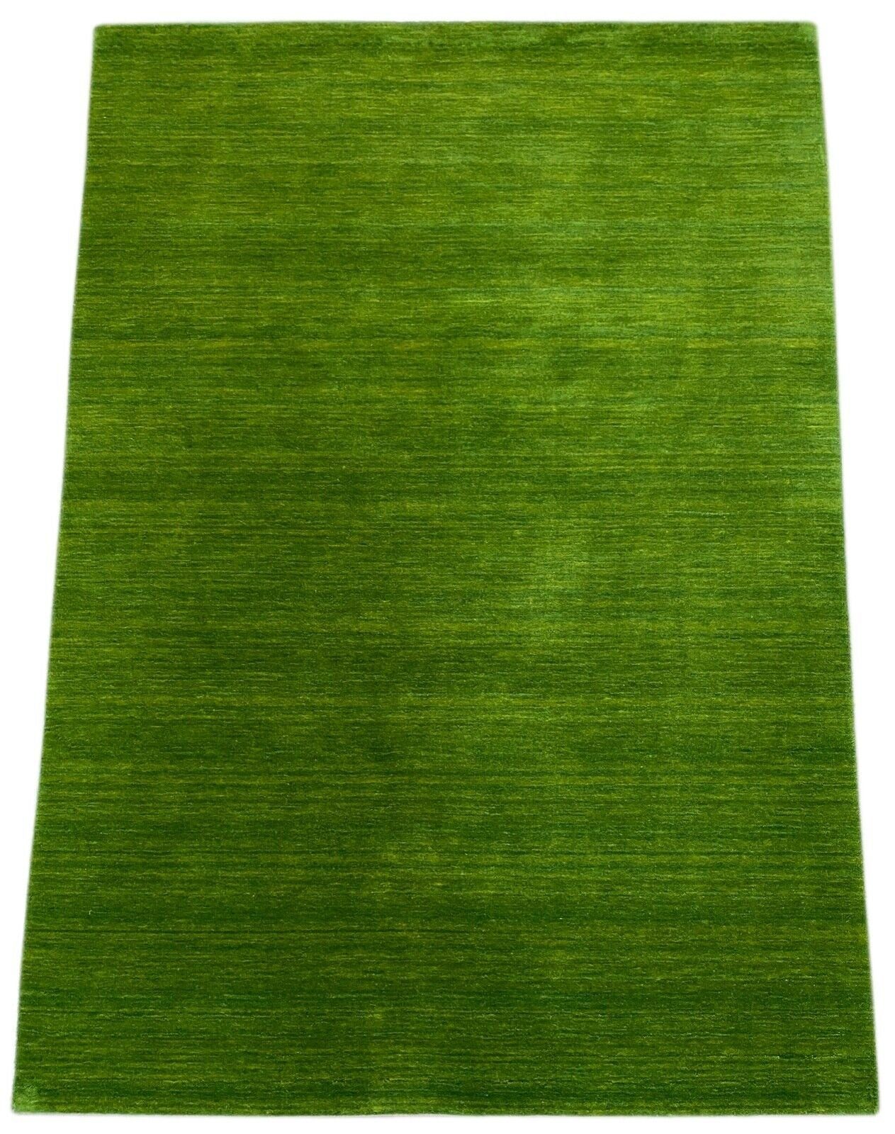 Wawa Teppich Orientteppich Grün Gabbeh Teppich Uni 100% Wolle Orientteppich Handgewebt AN1