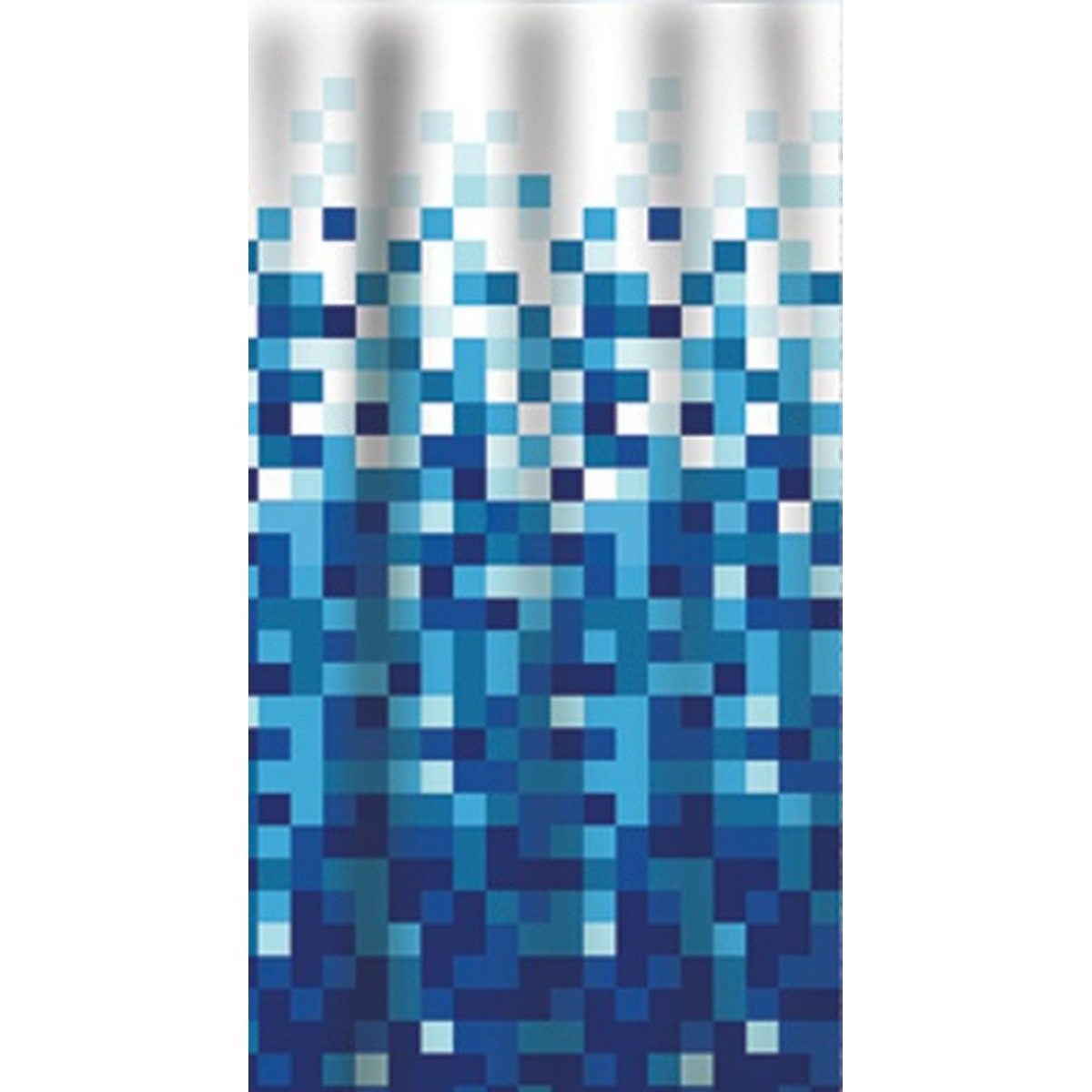 Euroshowers GmbH Duschvorhang Pixelmuster Blau 180 × 200 cm Polyester mit 12 Ringen