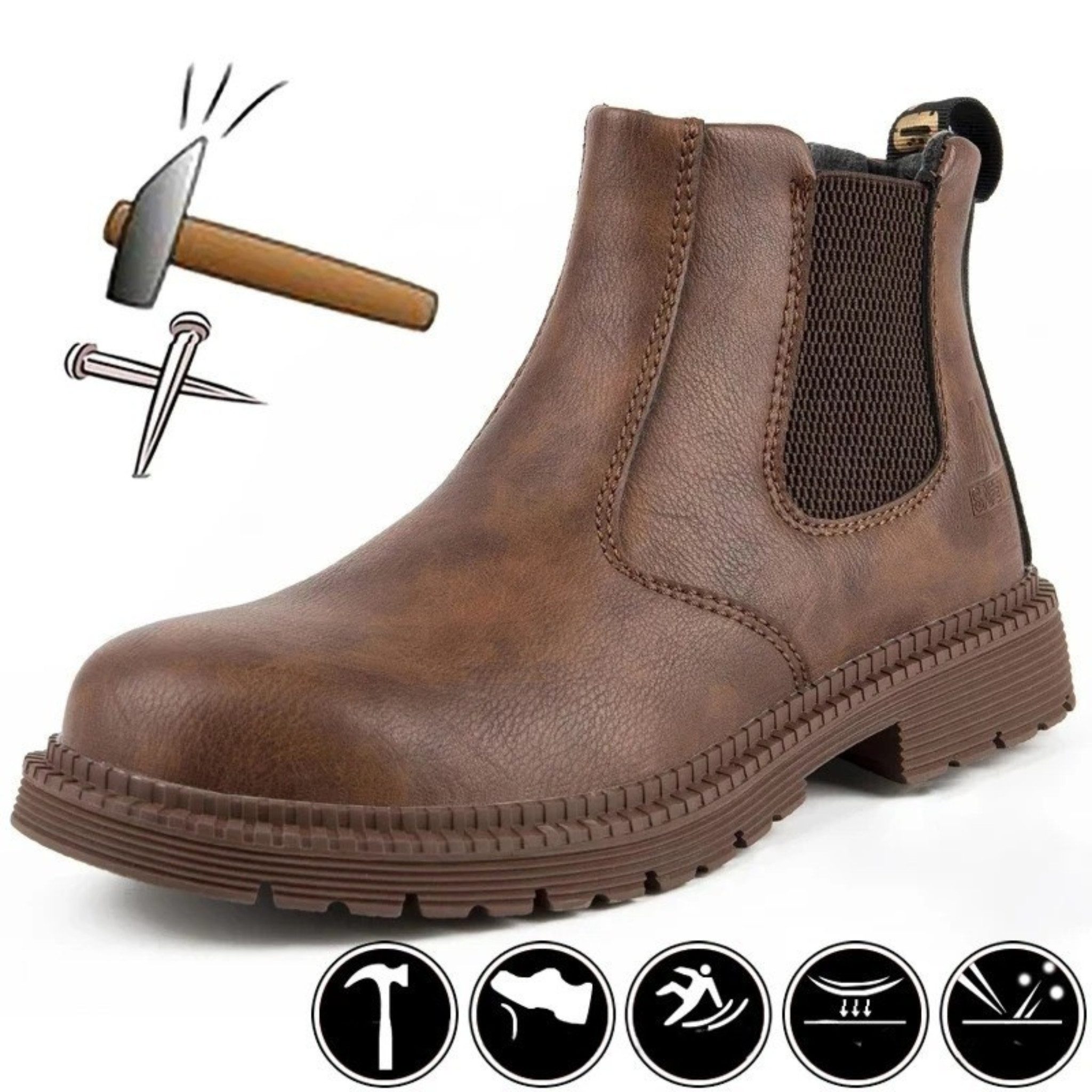 ARMORAX Leichte Sicherheitsschuhe mit Stahlkappe & Durchtrittschutz Sicherheitsstiefel Öl- & wasserabweisend, atmungsaktiv & flexibel