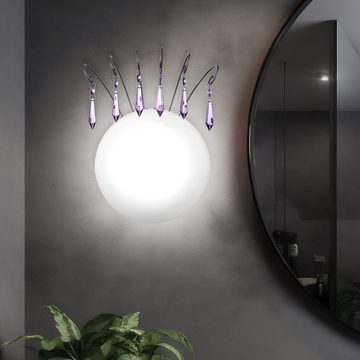 etc-shop Wandleuchte, Leuchtmittel nicht inklusive, Wandleuchte Wandlampe Flurleuchte Kristalle Glas Schlafzimmerlampe