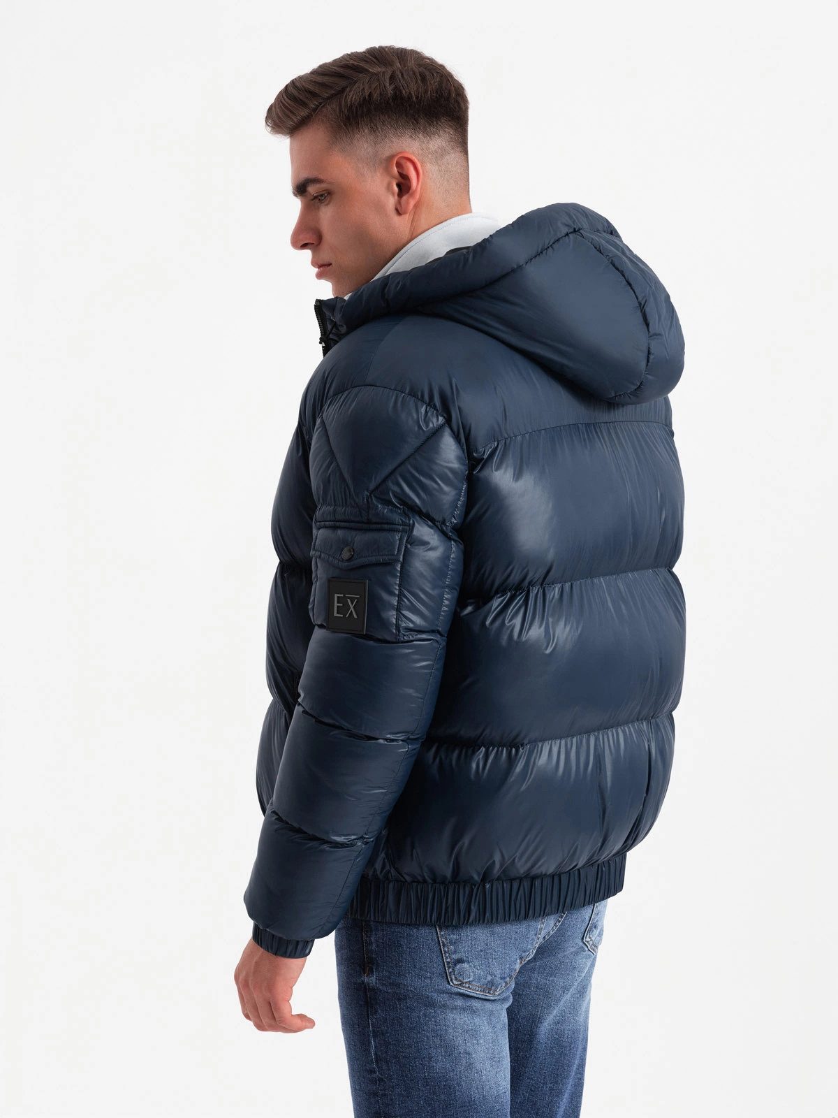 OMBRE Winterjacke Herren-Pufferjacke mit gerippten Abschlüssen günstig online kaufen