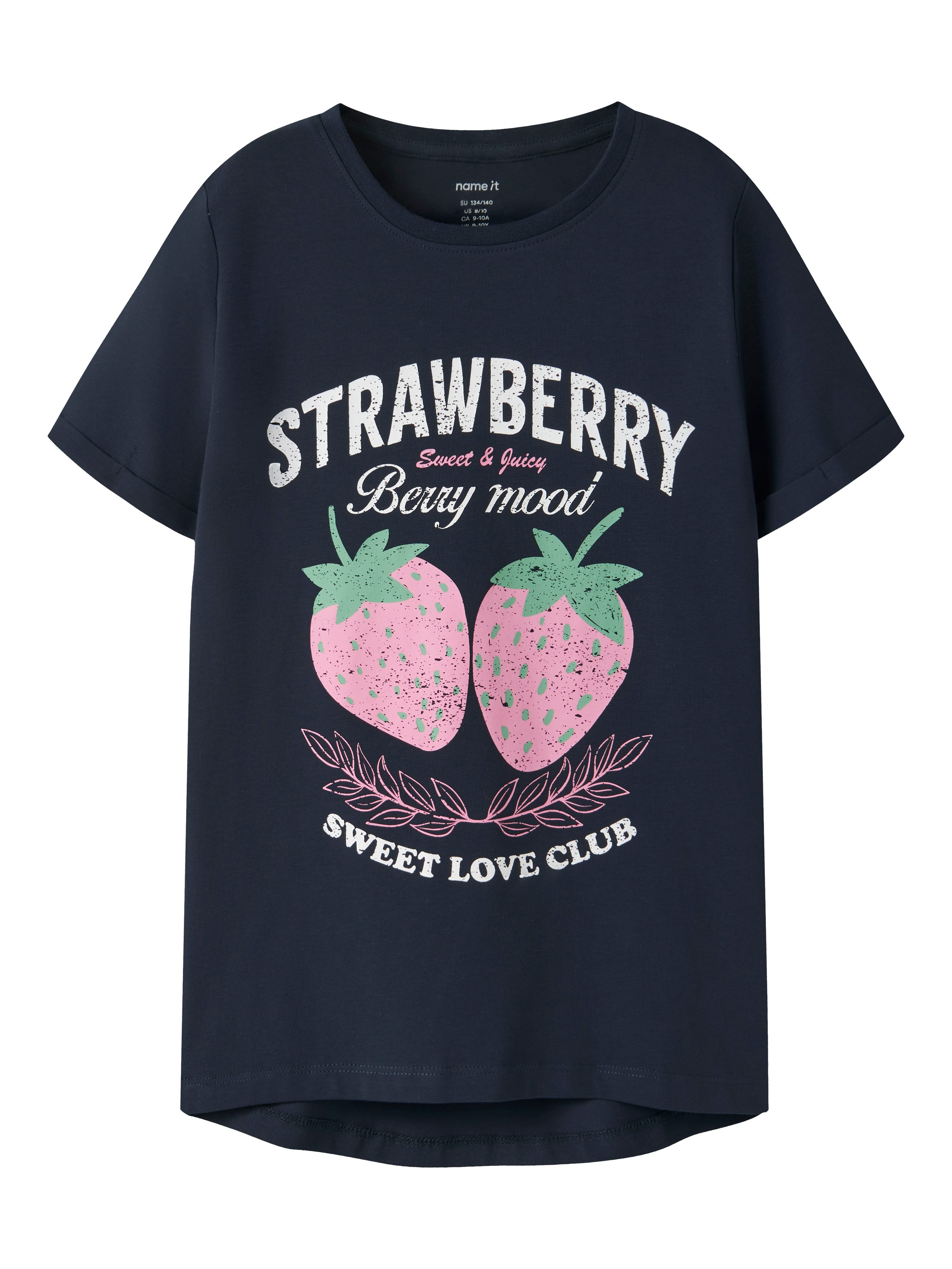 Name It T-Shirt NKFVIX SS TOP Baumwollmischung, normal geschnitten