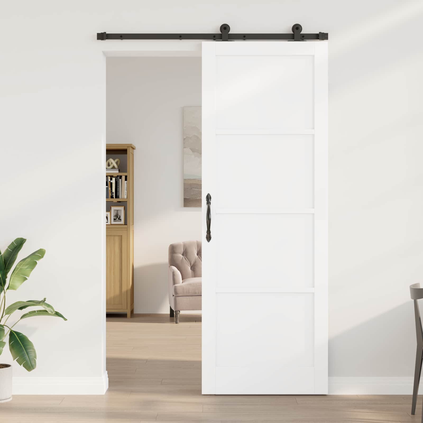 vidaXL Haustür Schiebetür ORKDAL Weiß 83 x 232 cm Massives Kiefernholz (1-St)