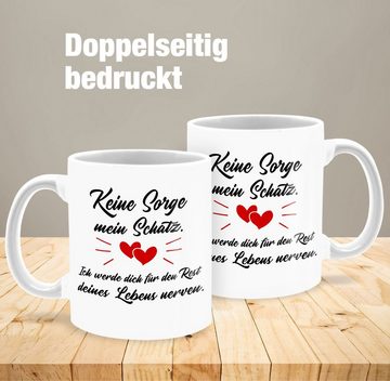 Shirtracer Tasse Jahrestag Pärchen Partner Sprüche für Sie Ihn Spruch Liebe Frauen Männ, Keramik, Valentinstag Geschenk