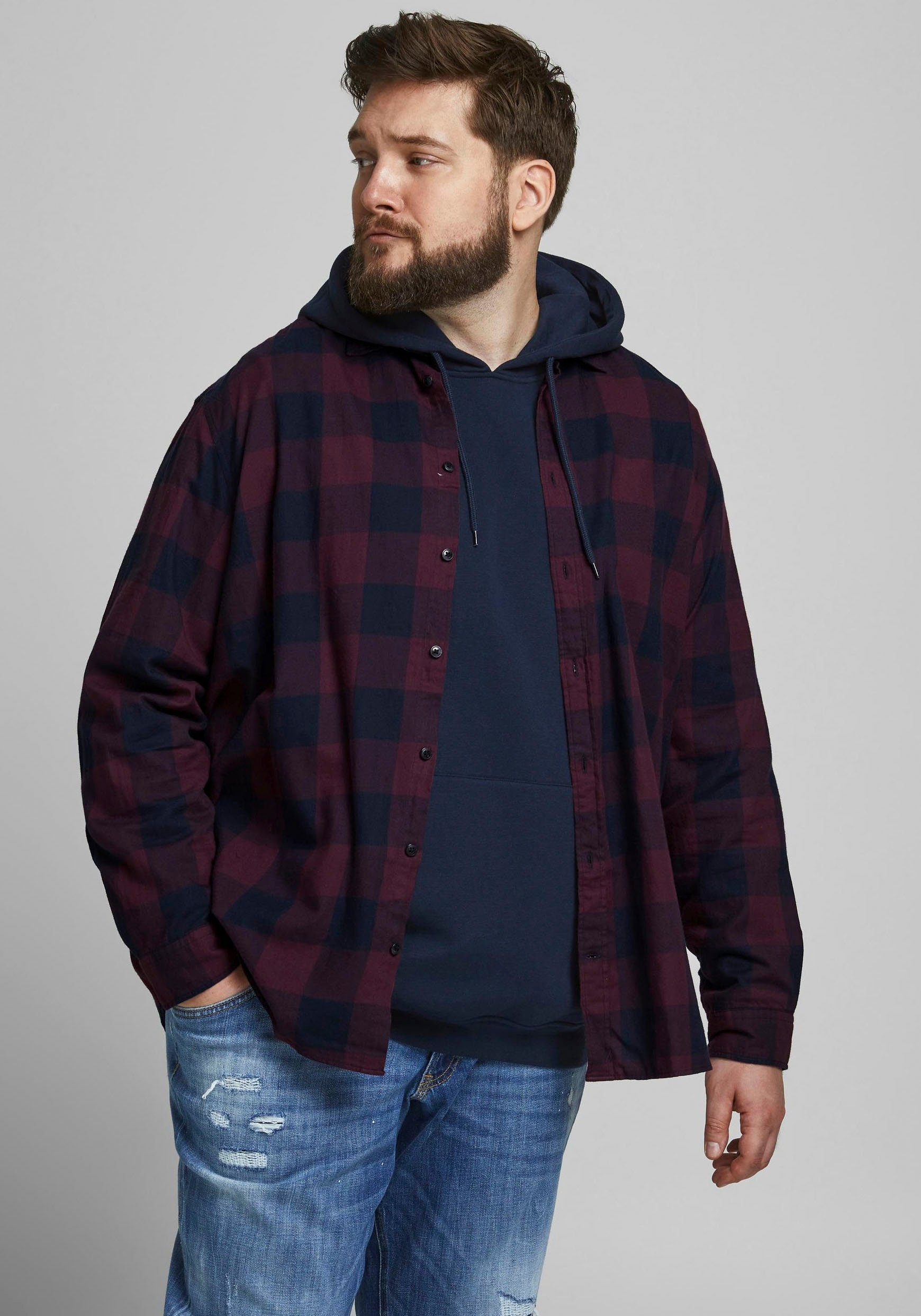 Jack & Jones PlusSize Karohemd GINGHAM TWILL SHIRT Bis Größe 6XL
